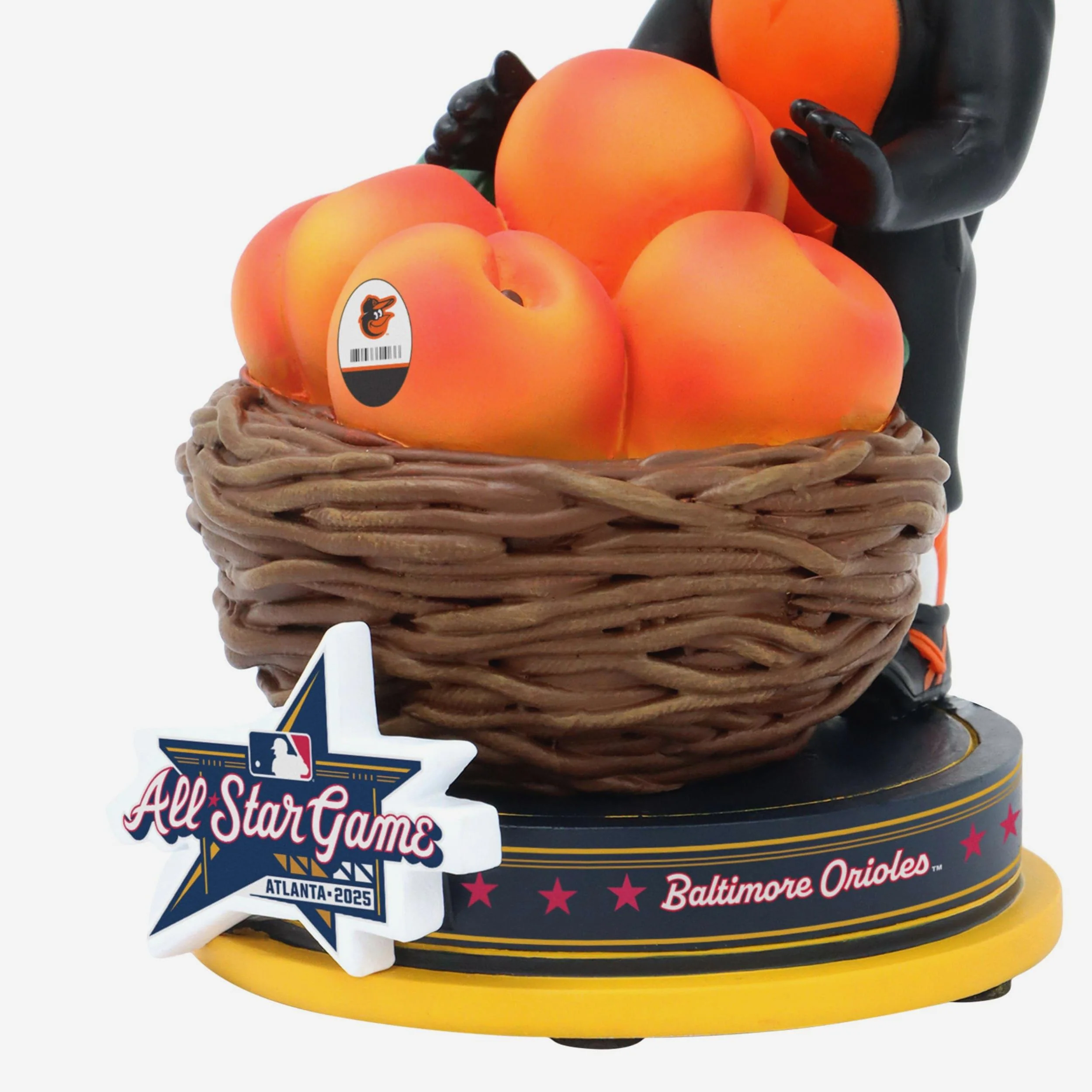 The Oriole Bird Baltimore Orioles 2025 MLB All-Star Peach Mascot Mini Bobblehead Scene - Image 3
