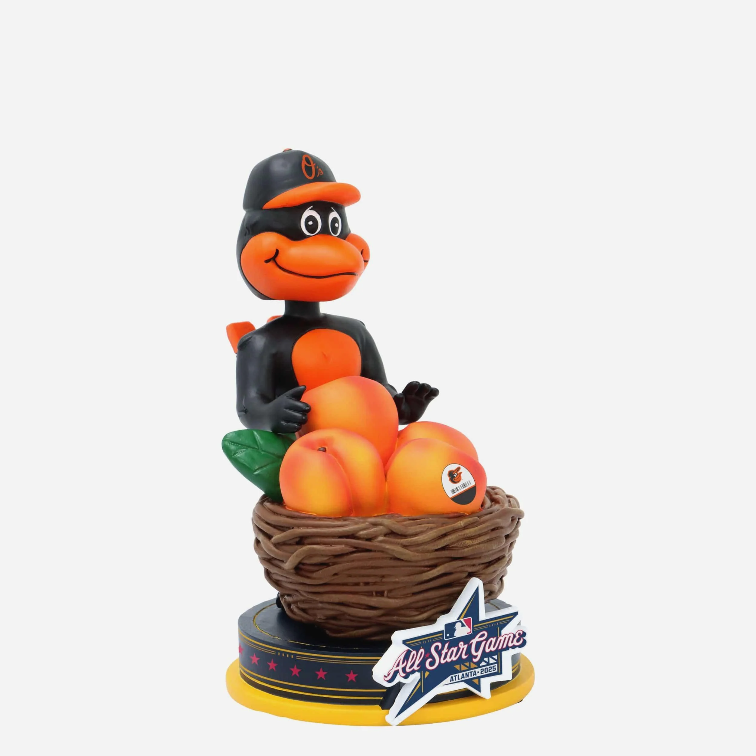 The Oriole Bird Baltimore Orioles 2025 MLB All-Star Peach Mascot Mini Bobblehead Scene - Image 4