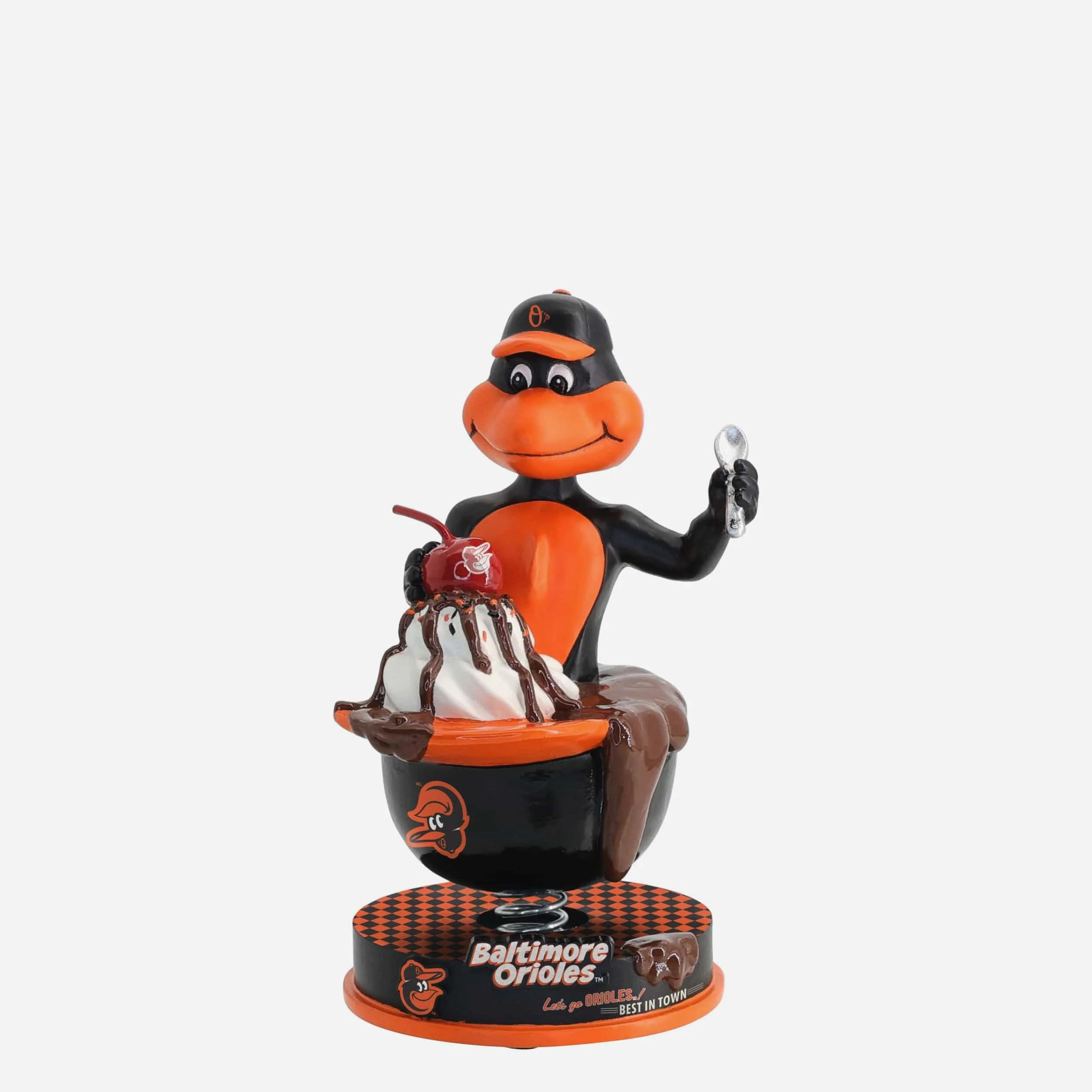 The Oriole Bird Baltimore Orioles Ice Cream Helmet Mascot Bobblehead