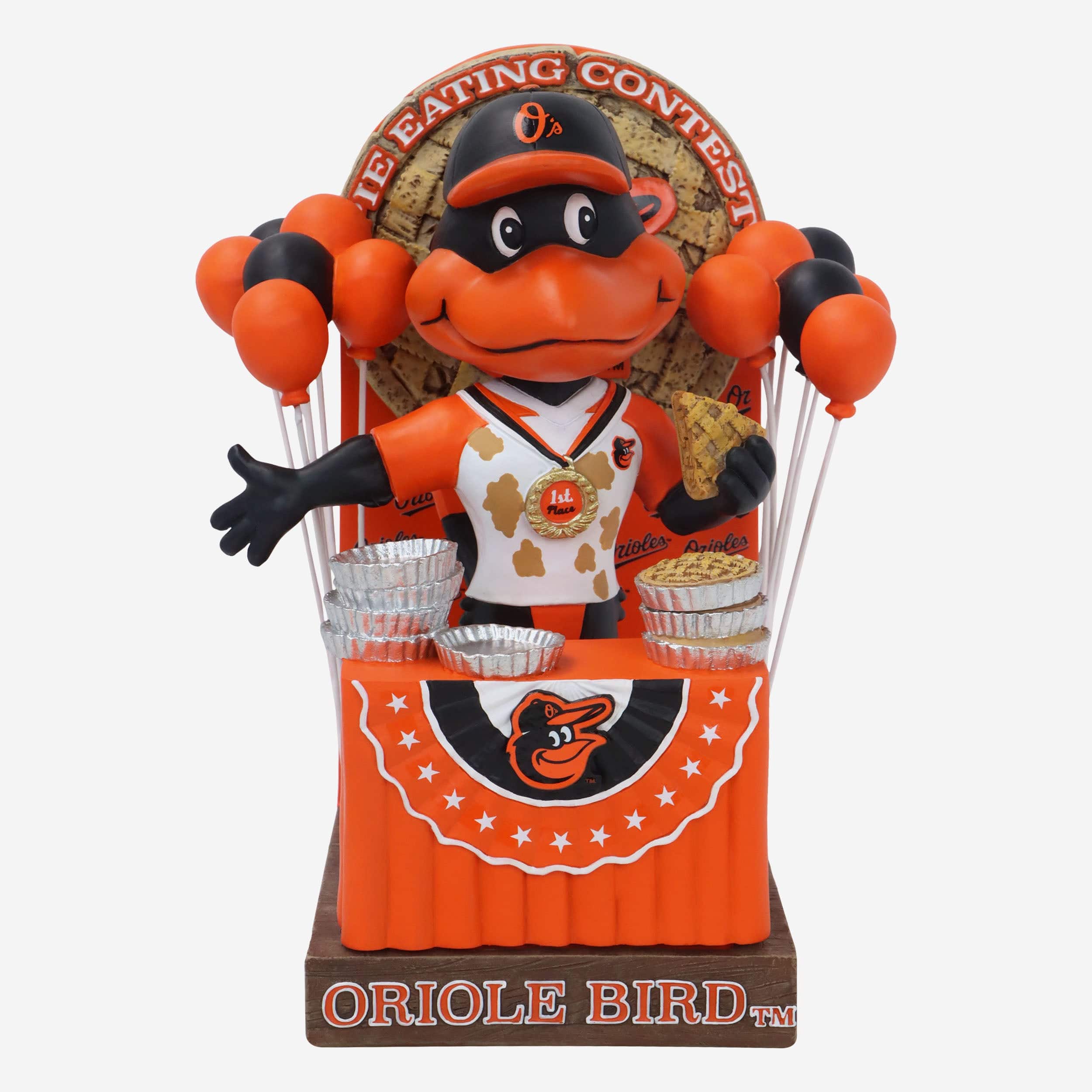 The Oriole Bird Baltimore Orioles Pie Eating Contest Mascot Bobblehead
