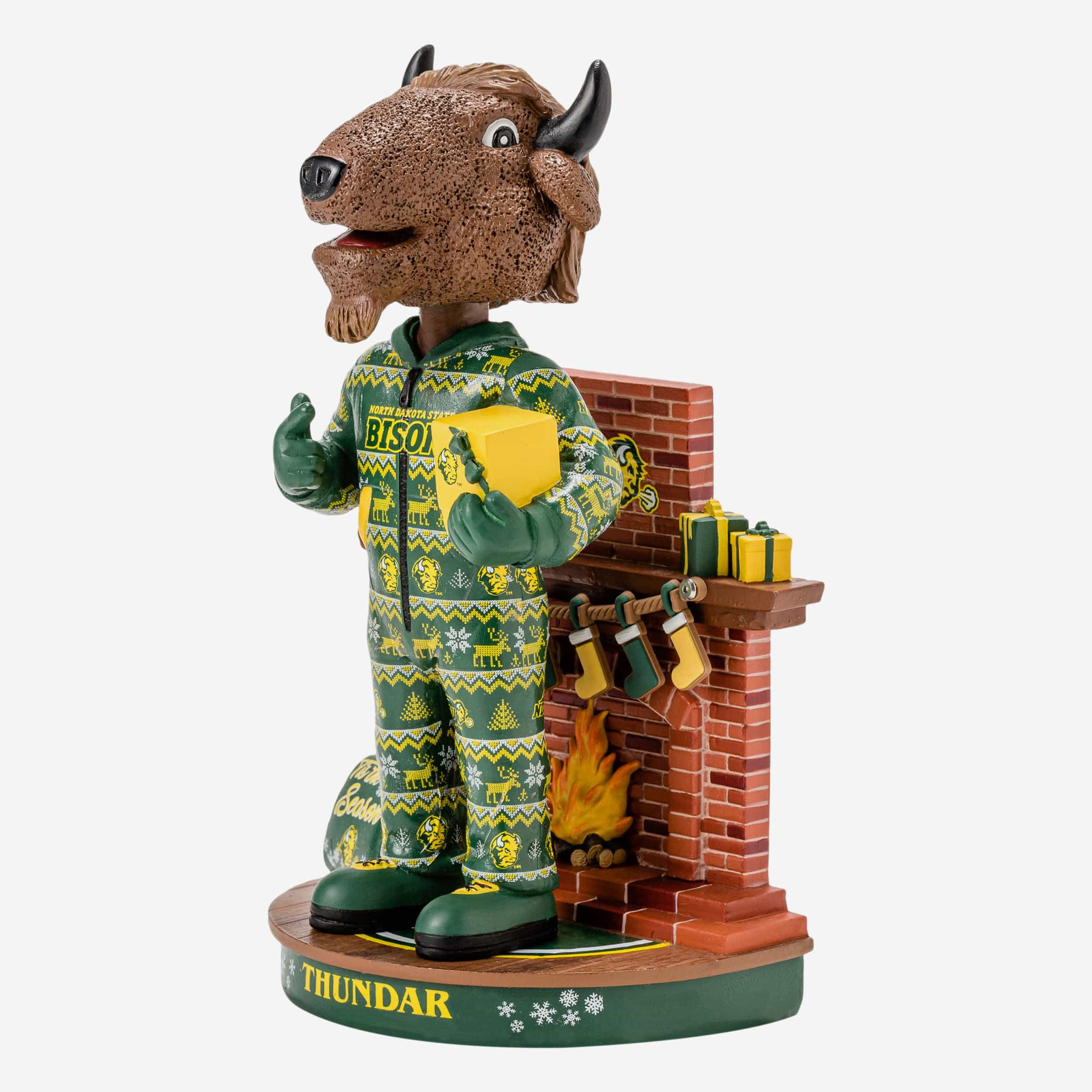 Thundar North Dakota State Bison Holiday Mascot Bobblehead - Image 4