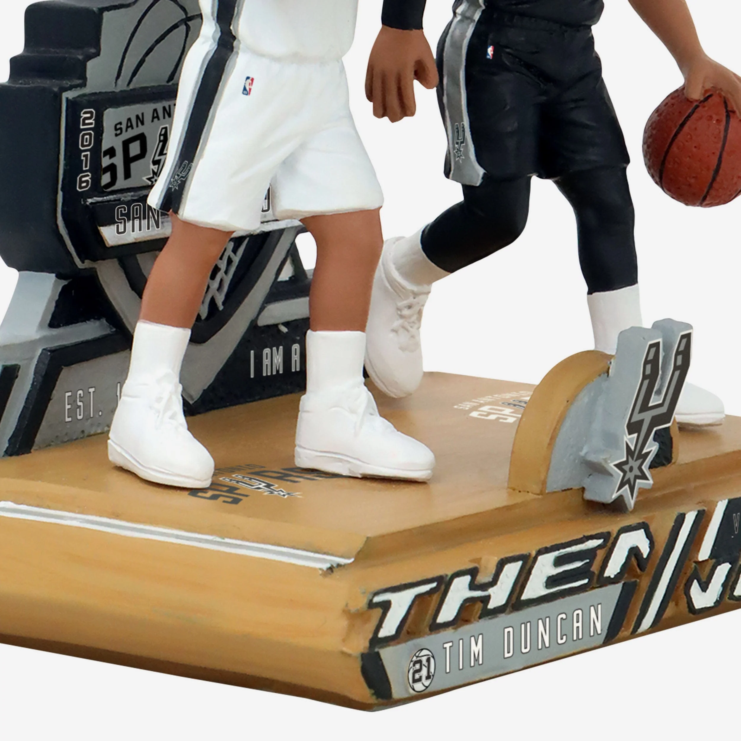 Tim Duncan & Victor Wembanyama San Antonio Spurs Then and Now Bobblehead - Image 4
