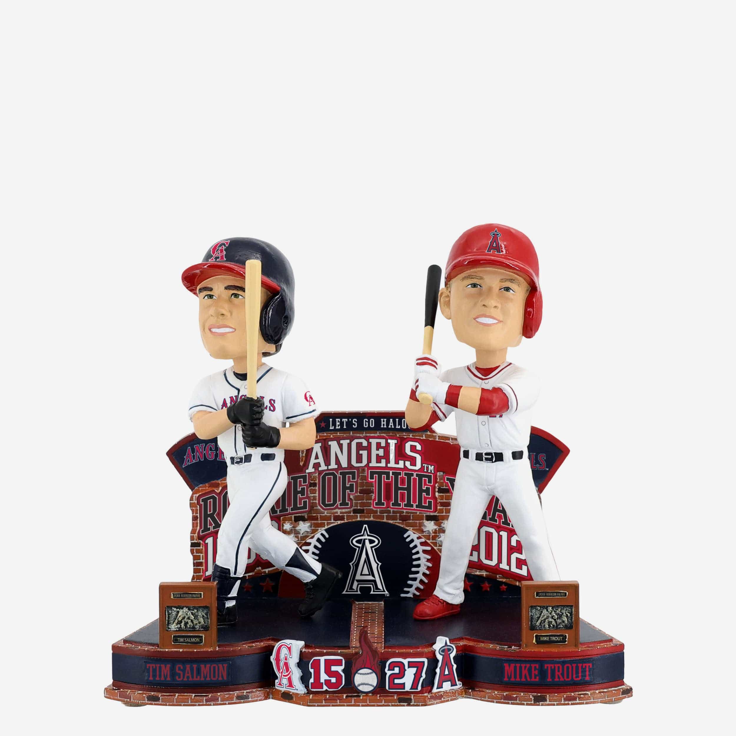 Tim Salmon & Mike Trout Los Angeles Angels 1993 & 2012 Rookie of the Year Then and Now Bobblehead