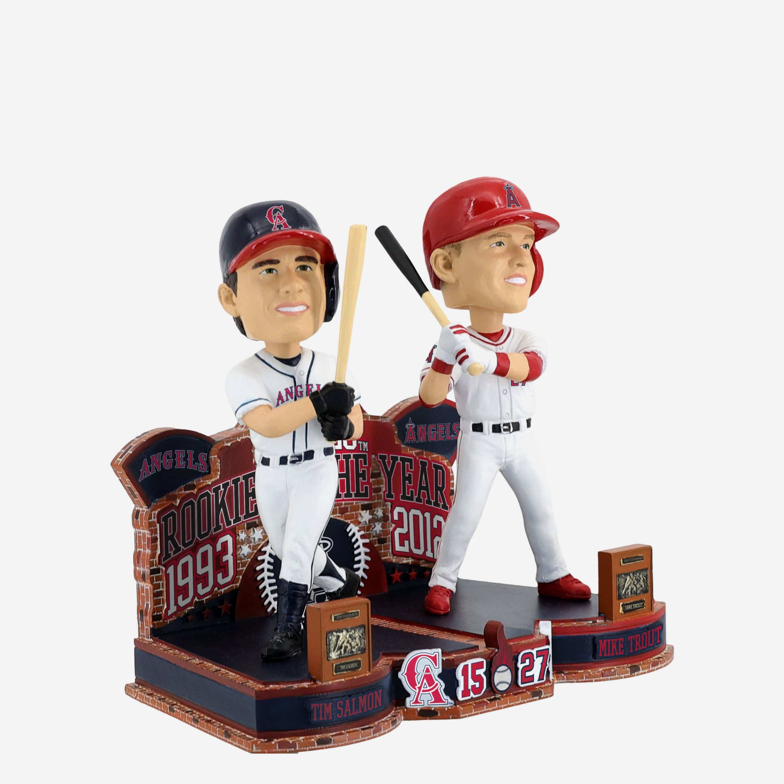 Tim Salmon & Mike Trout Los Angeles Angels 1993 & 2012 Rookie of the Year Then and Now Bobblehead - Image 5