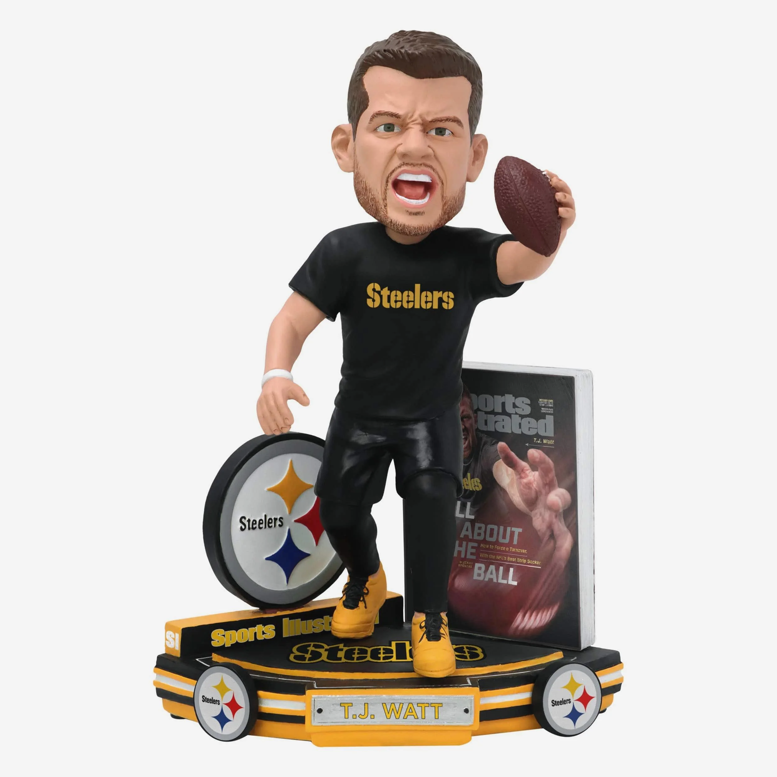 TJ Watt Pittsburgh Steelers All About the Ball Sports Illustrated Cover Bobblehead