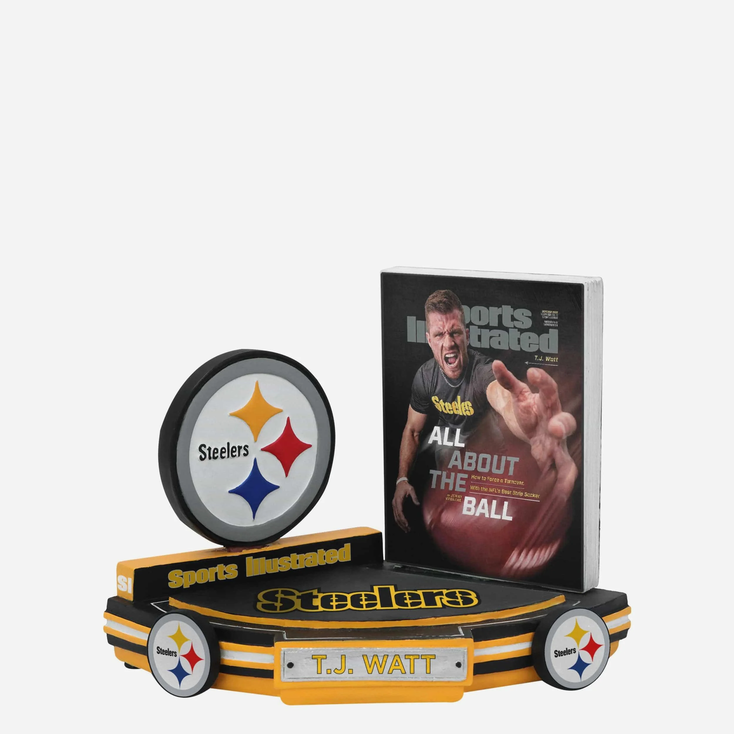 TJ Watt Pittsburgh Steelers All About the Ball Sports Illustrated Cover Bobblehead - Image 3