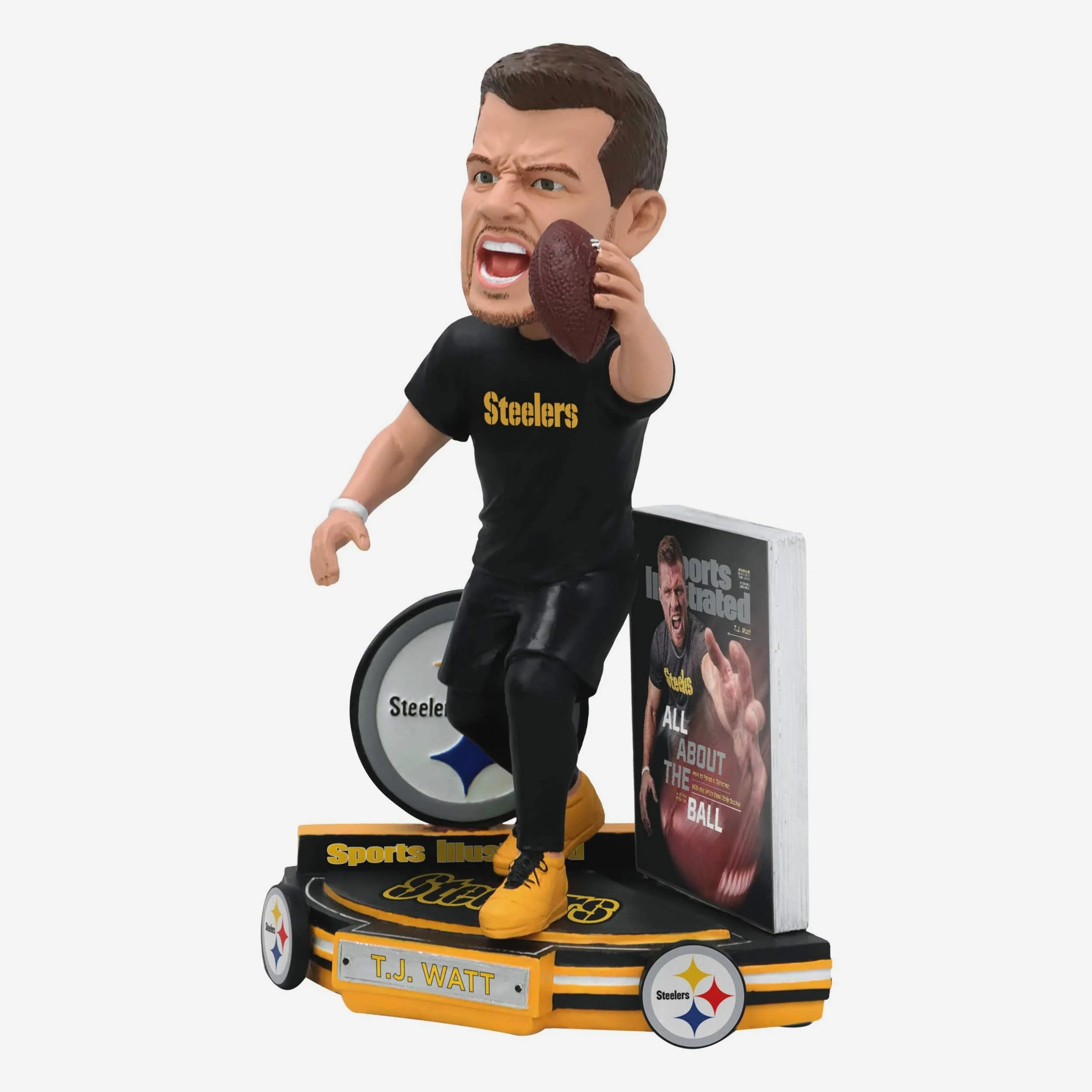 TJ Watt Pittsburgh Steelers All About the Ball Sports Illustrated Cover Bobblehead - Image 4