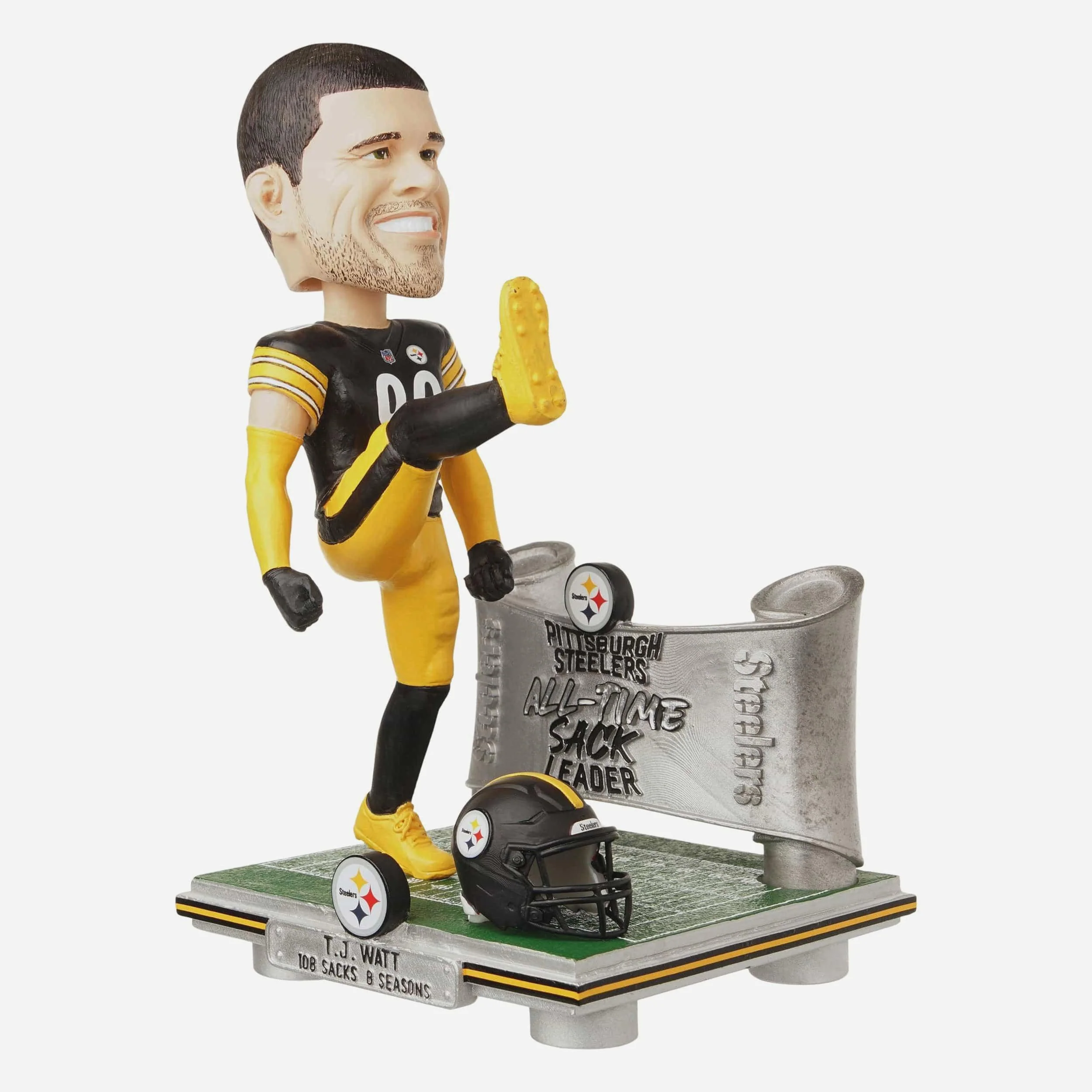 TJ Watt Pittsburgh Steelers All-Time Sack Leader Bobblehead - Image 4