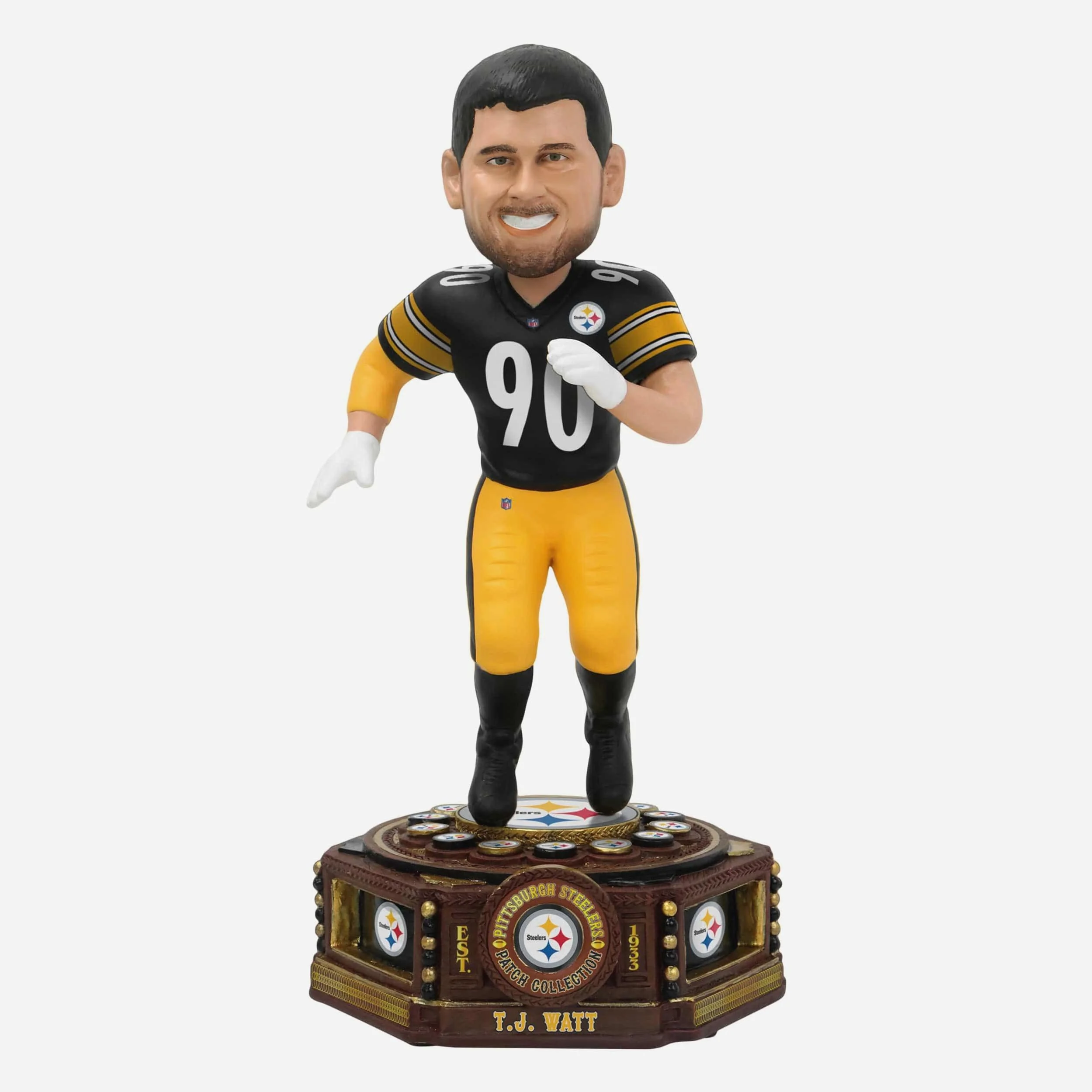 TJ Watt Pittsburgh Steelers Patch Collection Bobblehead