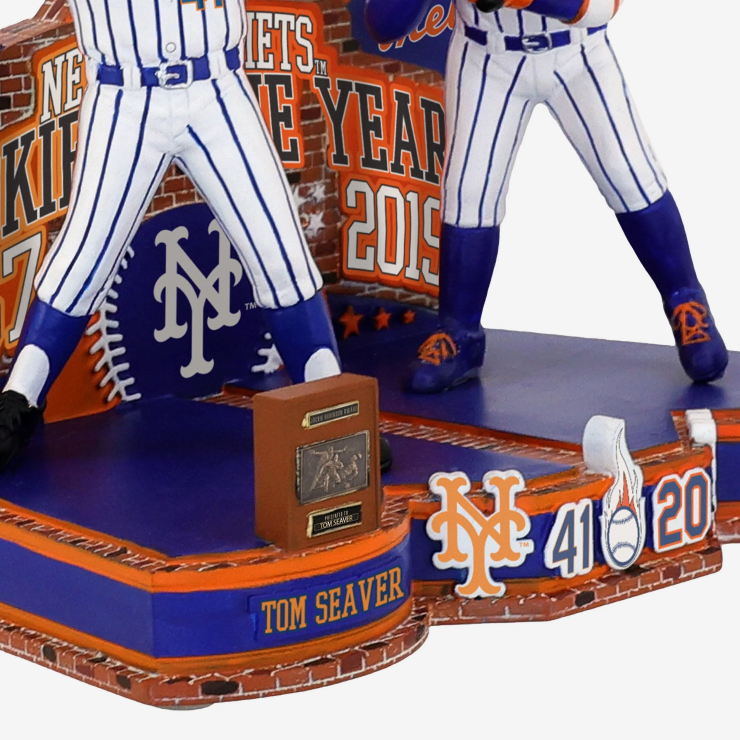 Tom Seaver & Pete Alonso New York Mets 1967 & 2019 Rookie of the Year Then and Now Bobblehead - Image 4