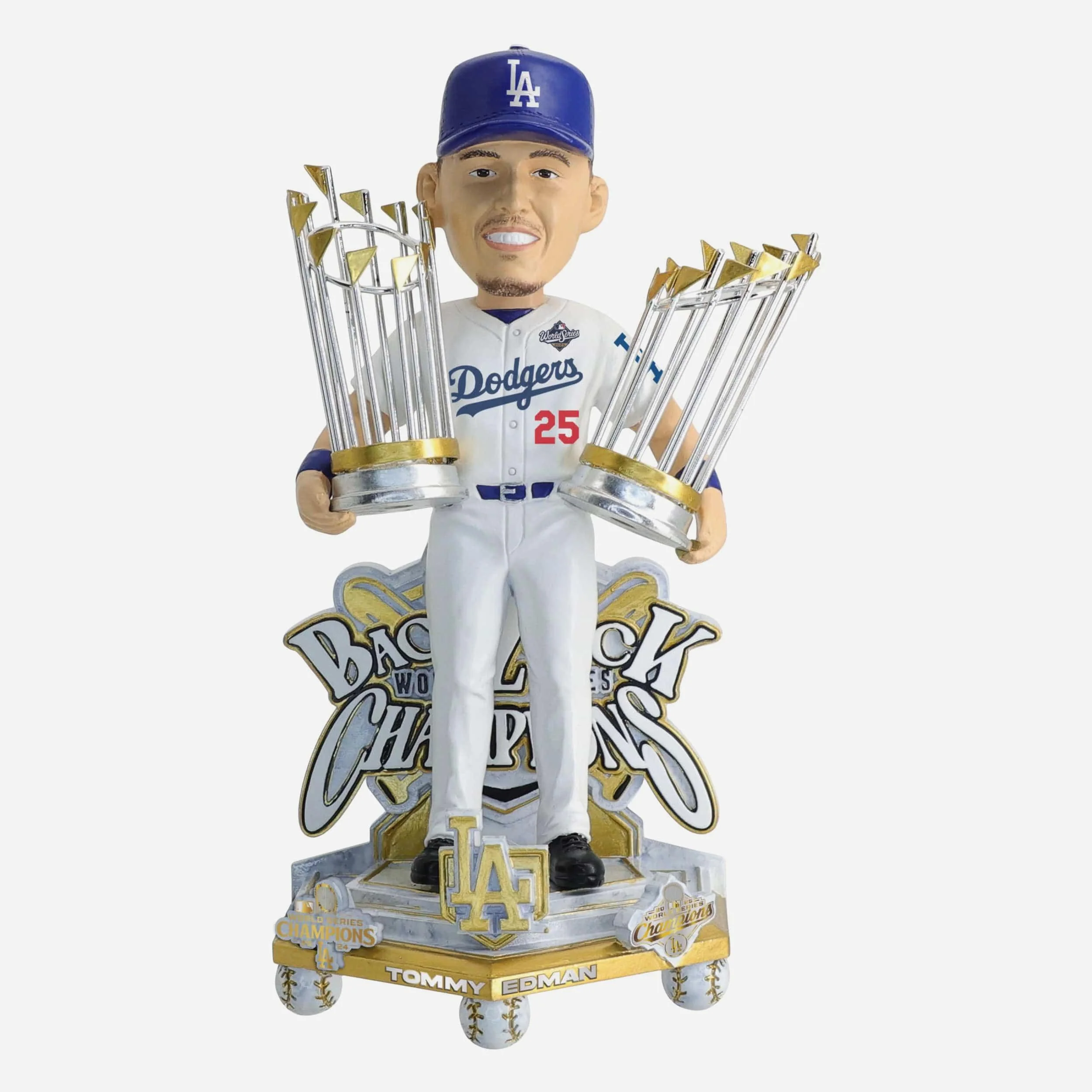 Tommy Edman Los Angeles Dodgers 2025 Back To Back World Series Champions Celebration Bobblehead