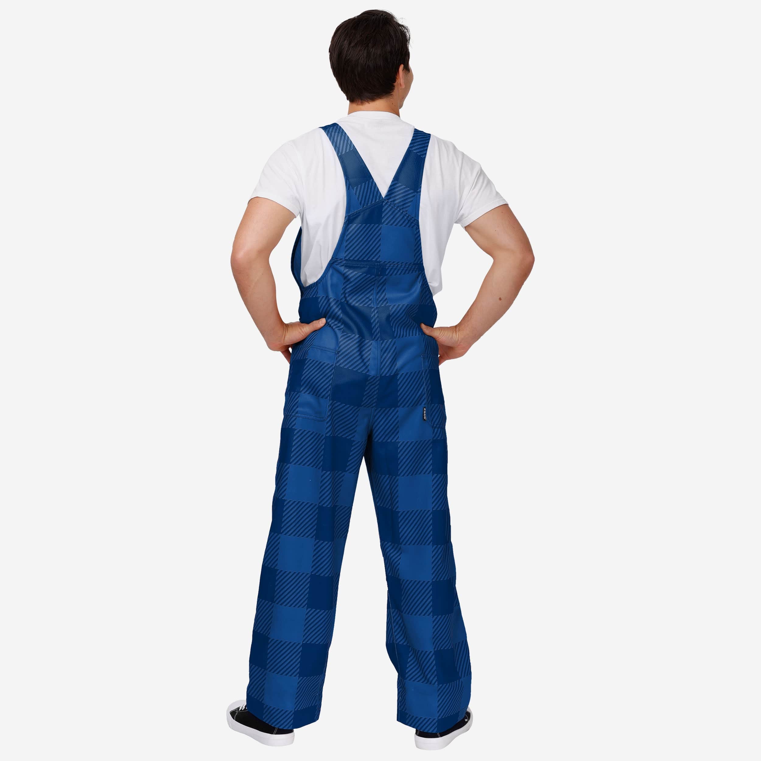 Toronto Blue Jays Mens Plaid Bib Overalls - Image 2