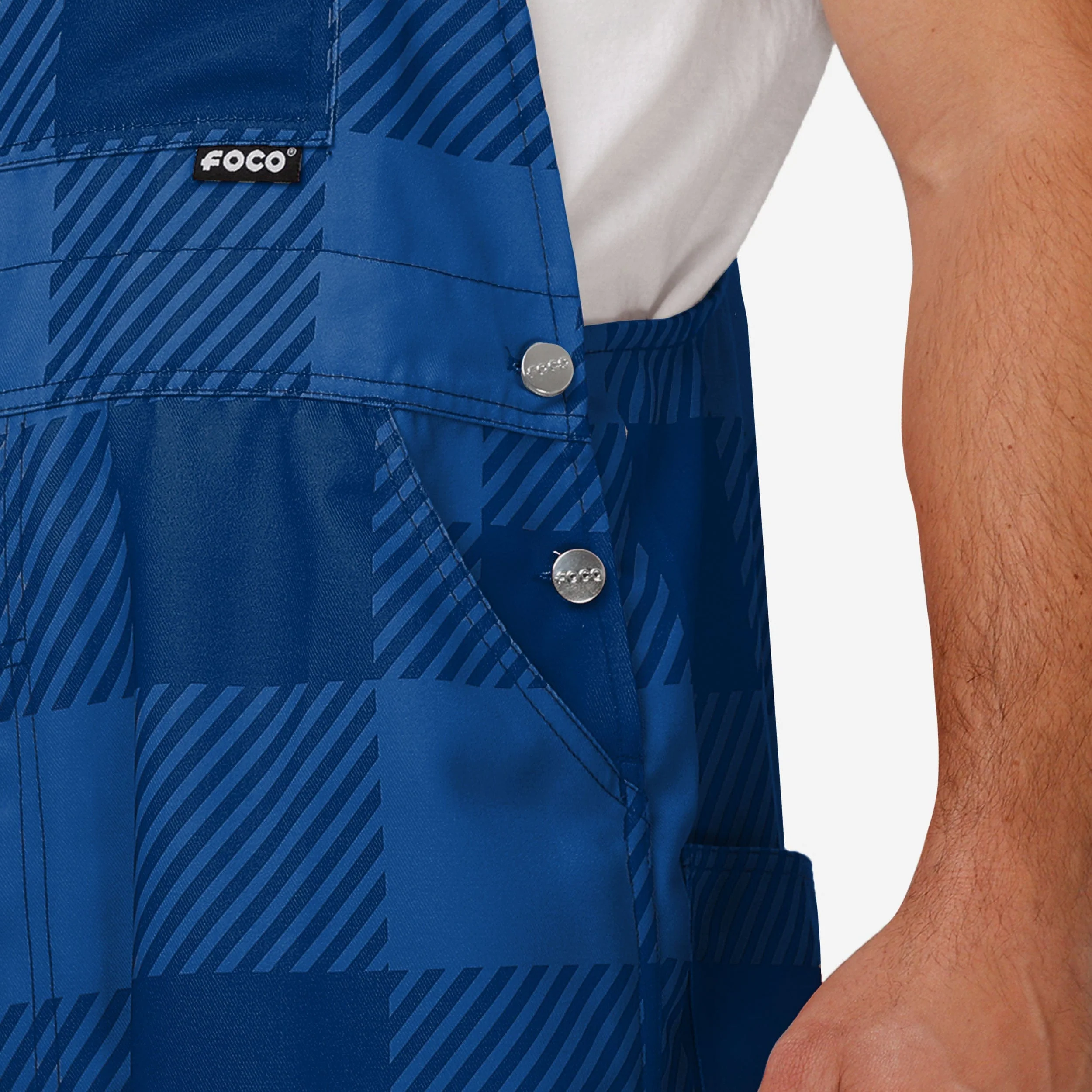 Toronto Blue Jays Mens Plaid Bib Overalls - Image 5