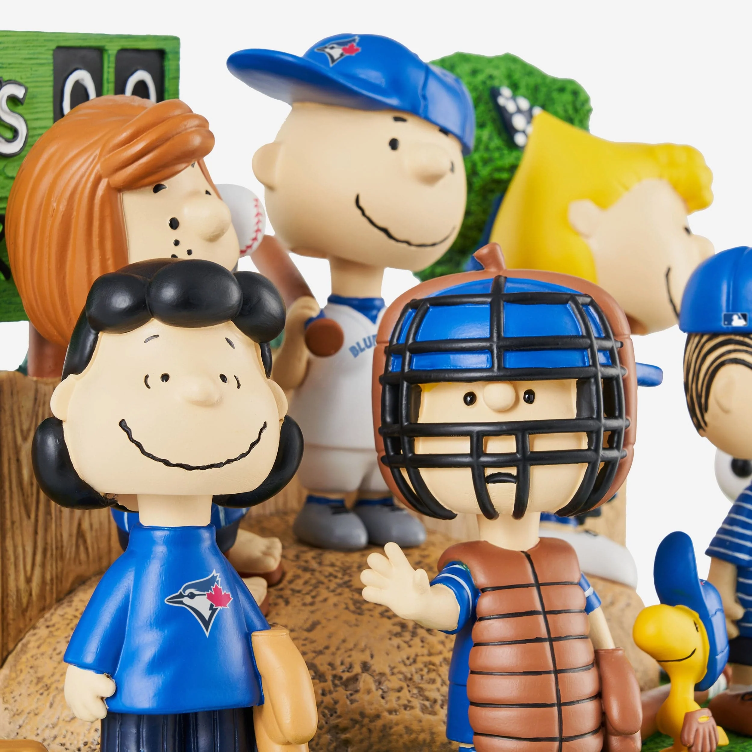 Toronto Blue Jays Peanuts Gang Baseball Field Mini Bobblehead Scene - Image 2