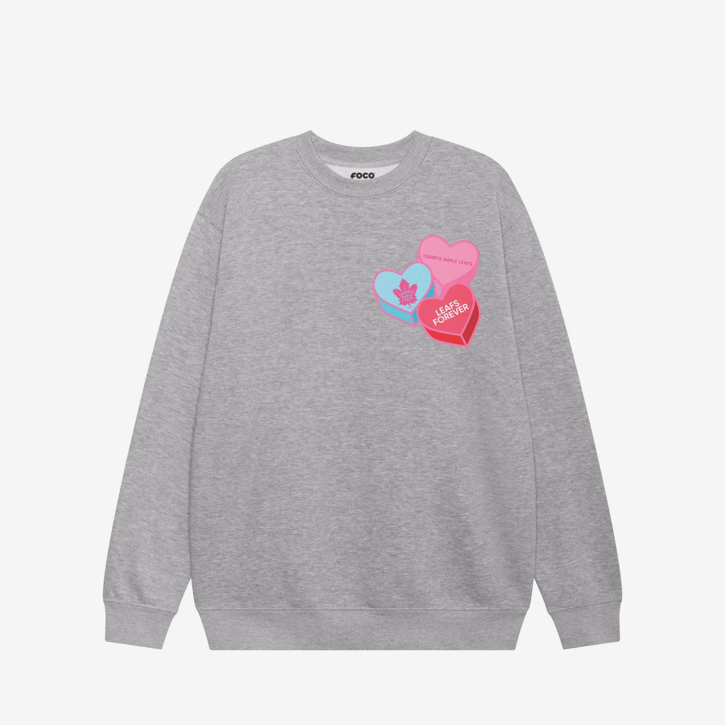 Toronto Maple Leafs Candy Heart Crew Neck Sweatshirt - Image 3