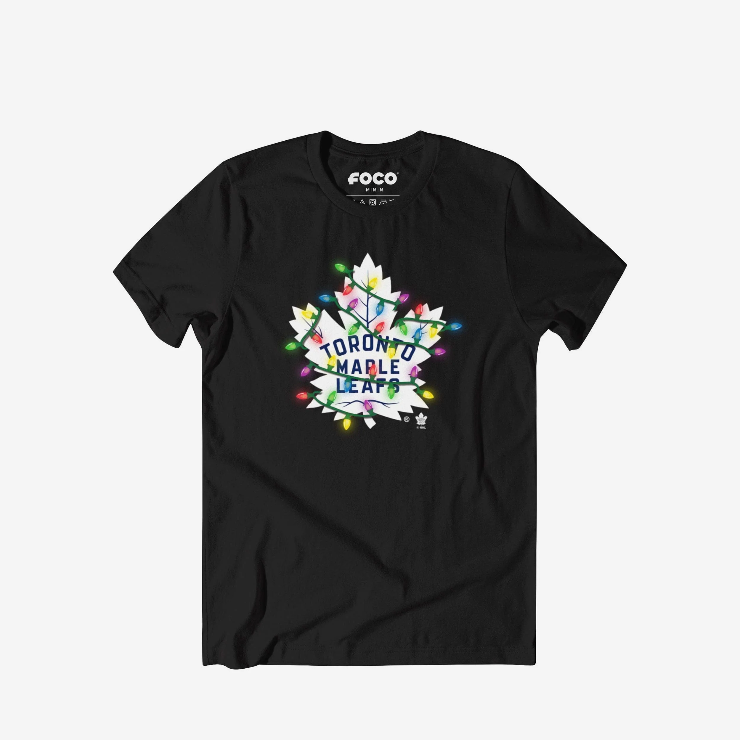 Toronto Maple Leafs Primary Logo Holiday Lights T-Shirt
