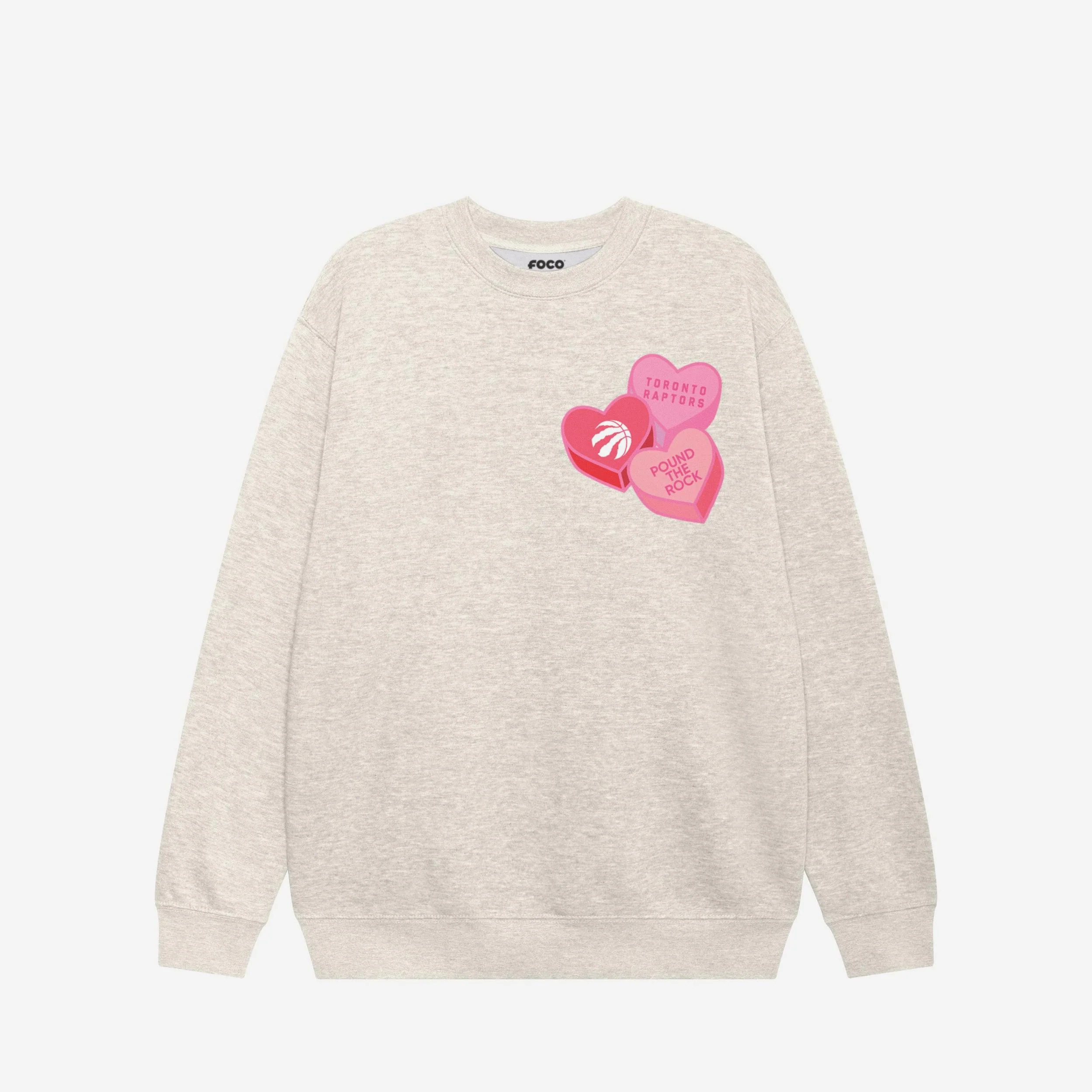 Toronto Raptors Candy Heart Crew Neck Sweatshirt