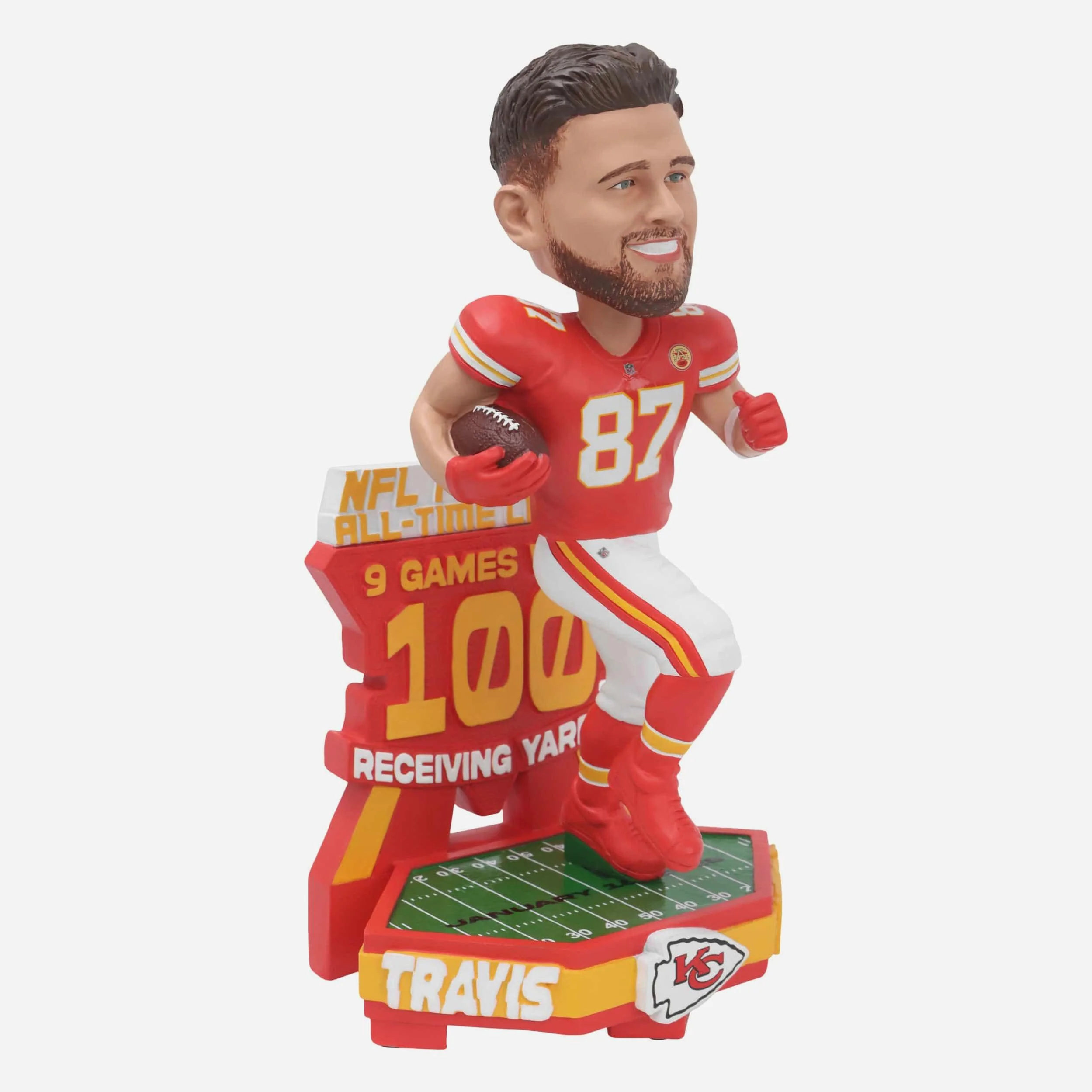 Travis Kelce Kansas City Chiefs 2024 NFL Playoffs 100+ Receiving Yards Record Bobblehead - Image 4
