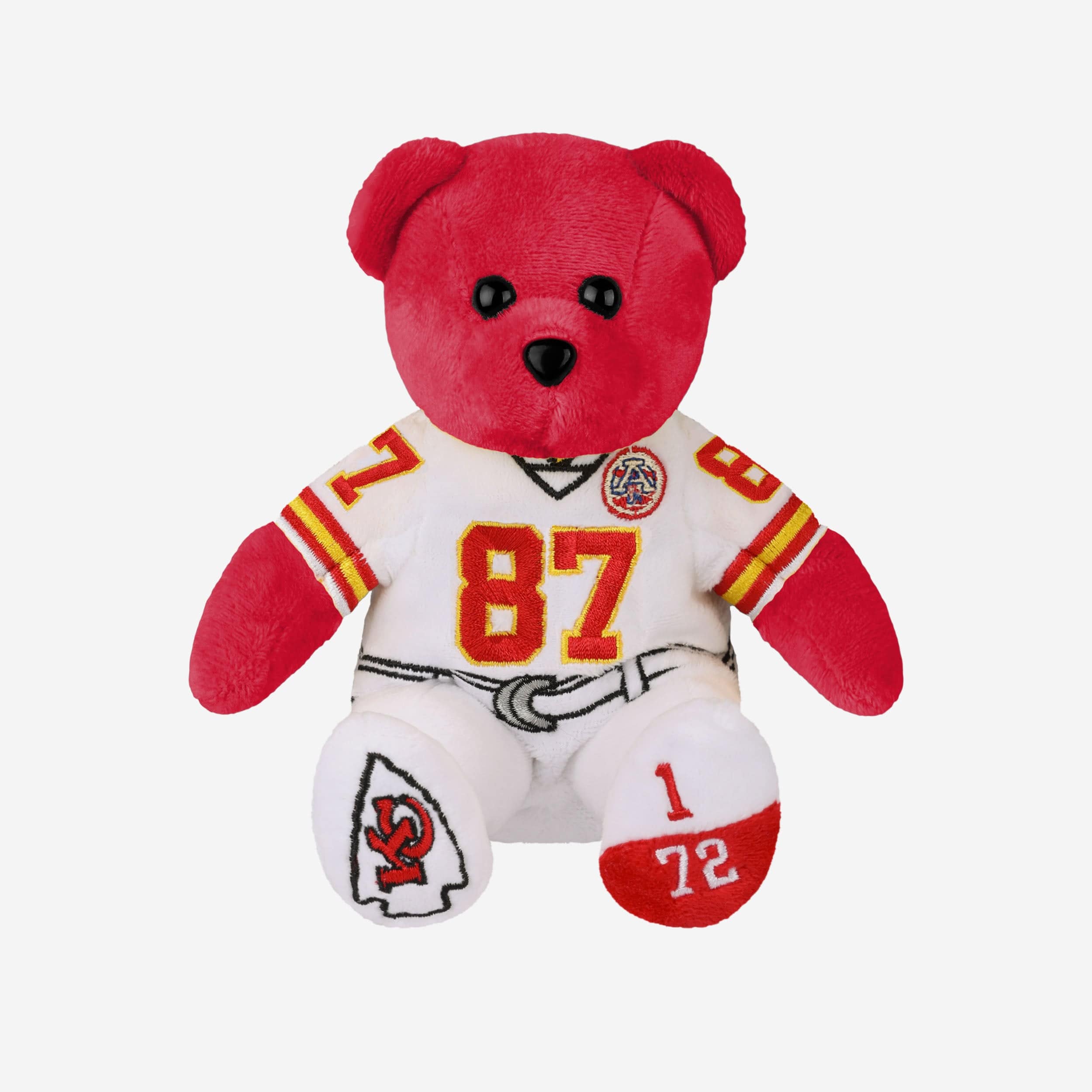 Travis Kelce Kansas City Chiefs Away Uniform Team Beans Embroidered Player Bear - Image 4