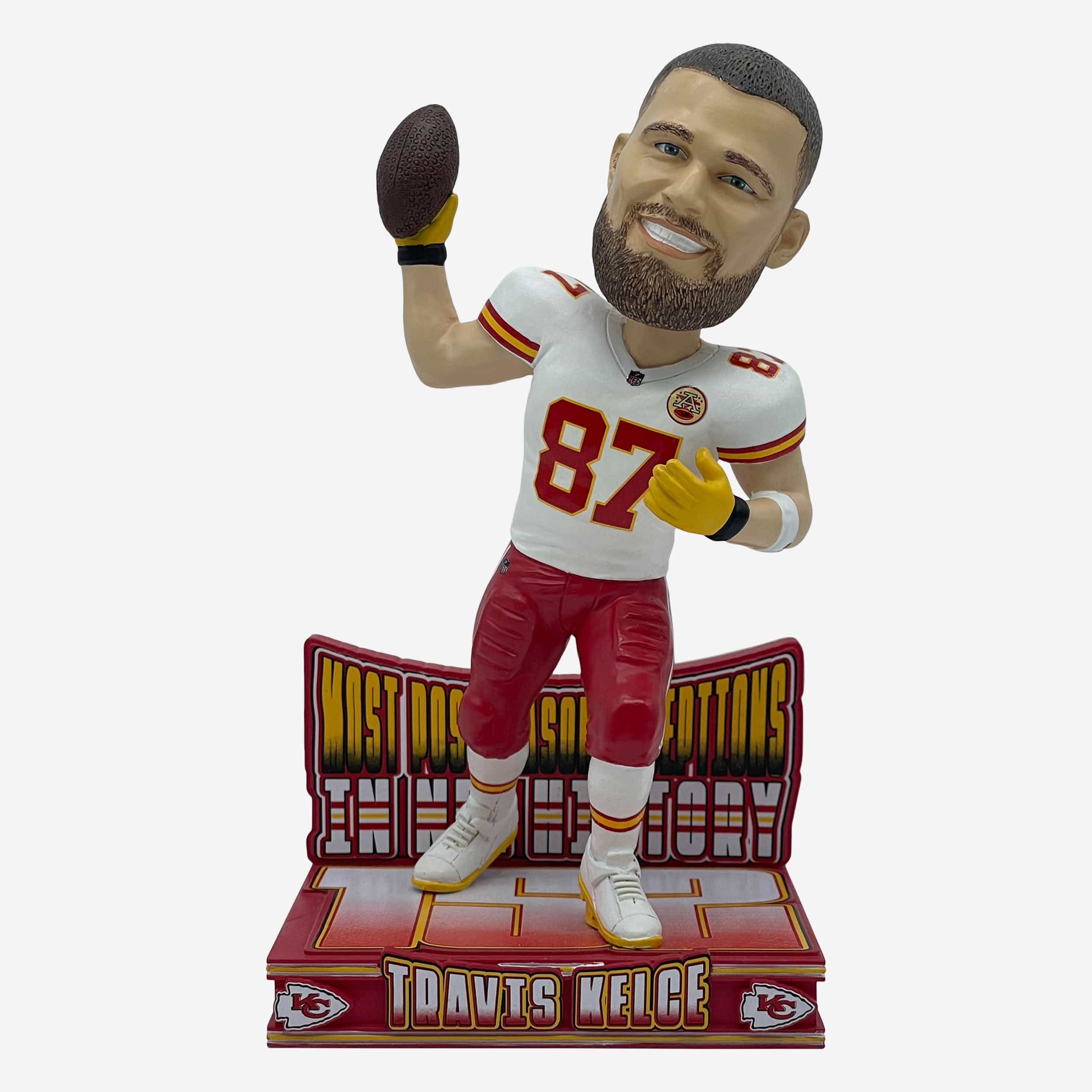 Travis Kelce Kansas City Chiefs Career Postseason Reception Record Bobblehead
