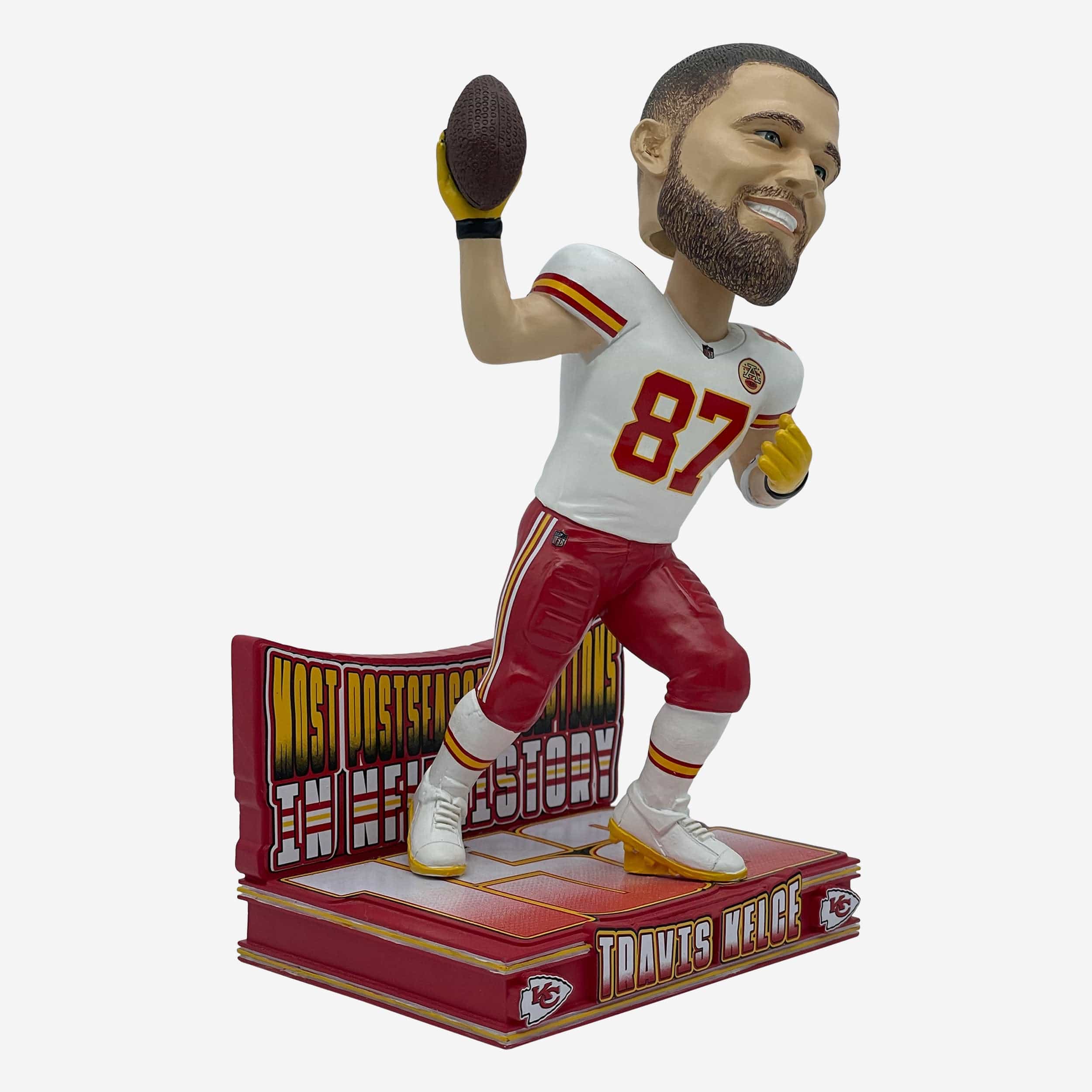 Travis Kelce Kansas City Chiefs Career Postseason Reception Record Bobblehead - Image 4