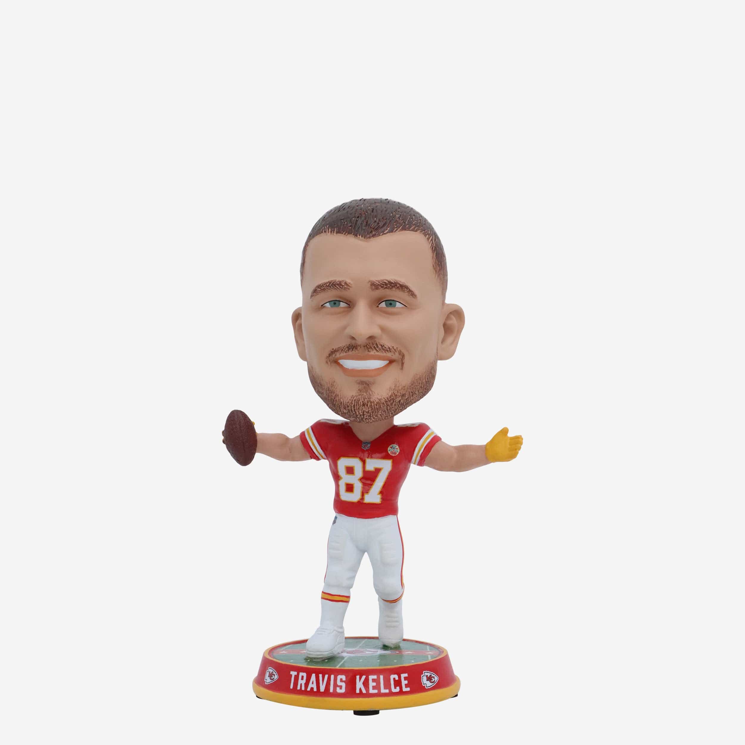 Travis Kelce Kansas City Chiefs Field Stripe Mini Bighead Bobblehead