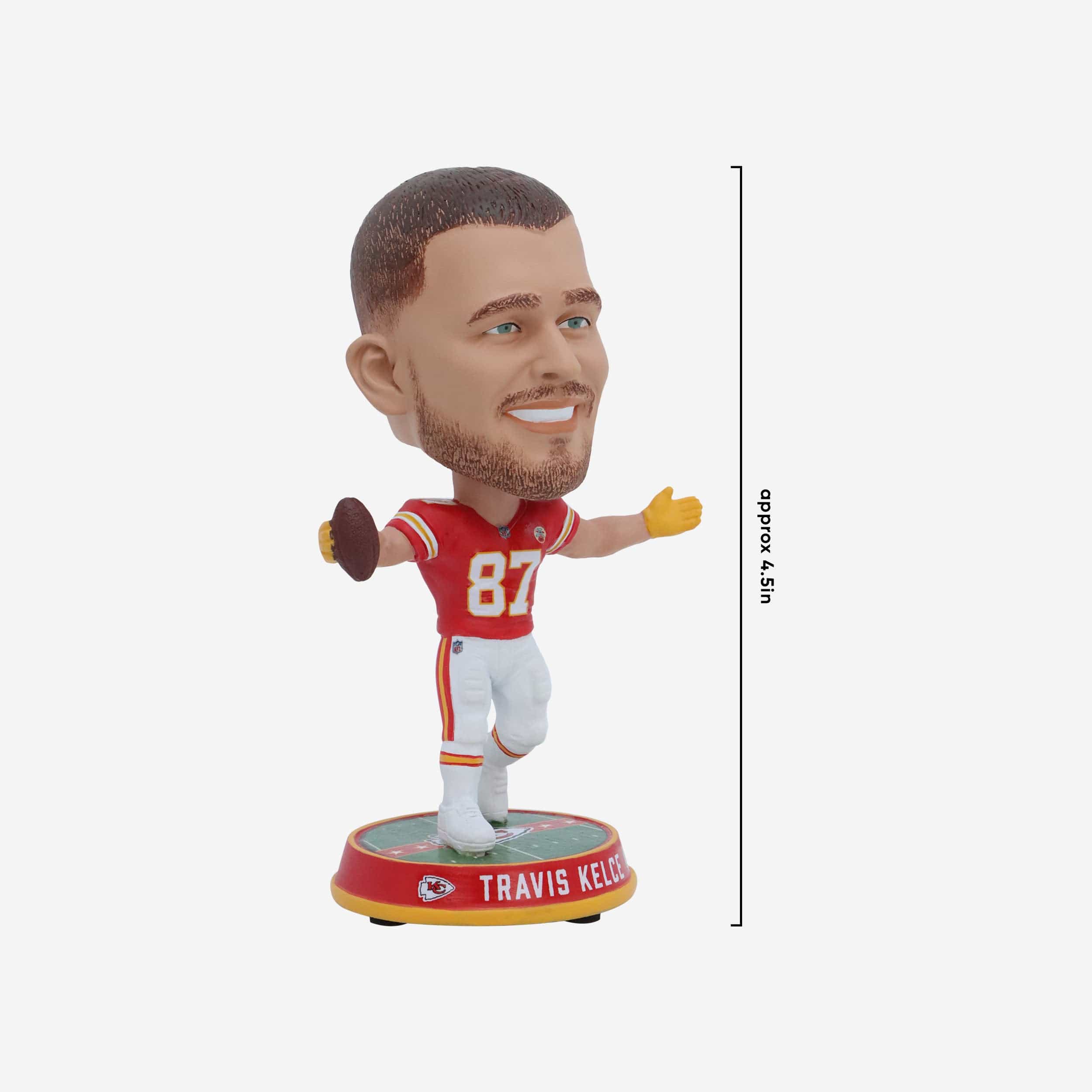 Travis Kelce Kansas City Chiefs Field Stripe Mini Bighead Bobblehead - Image 4
