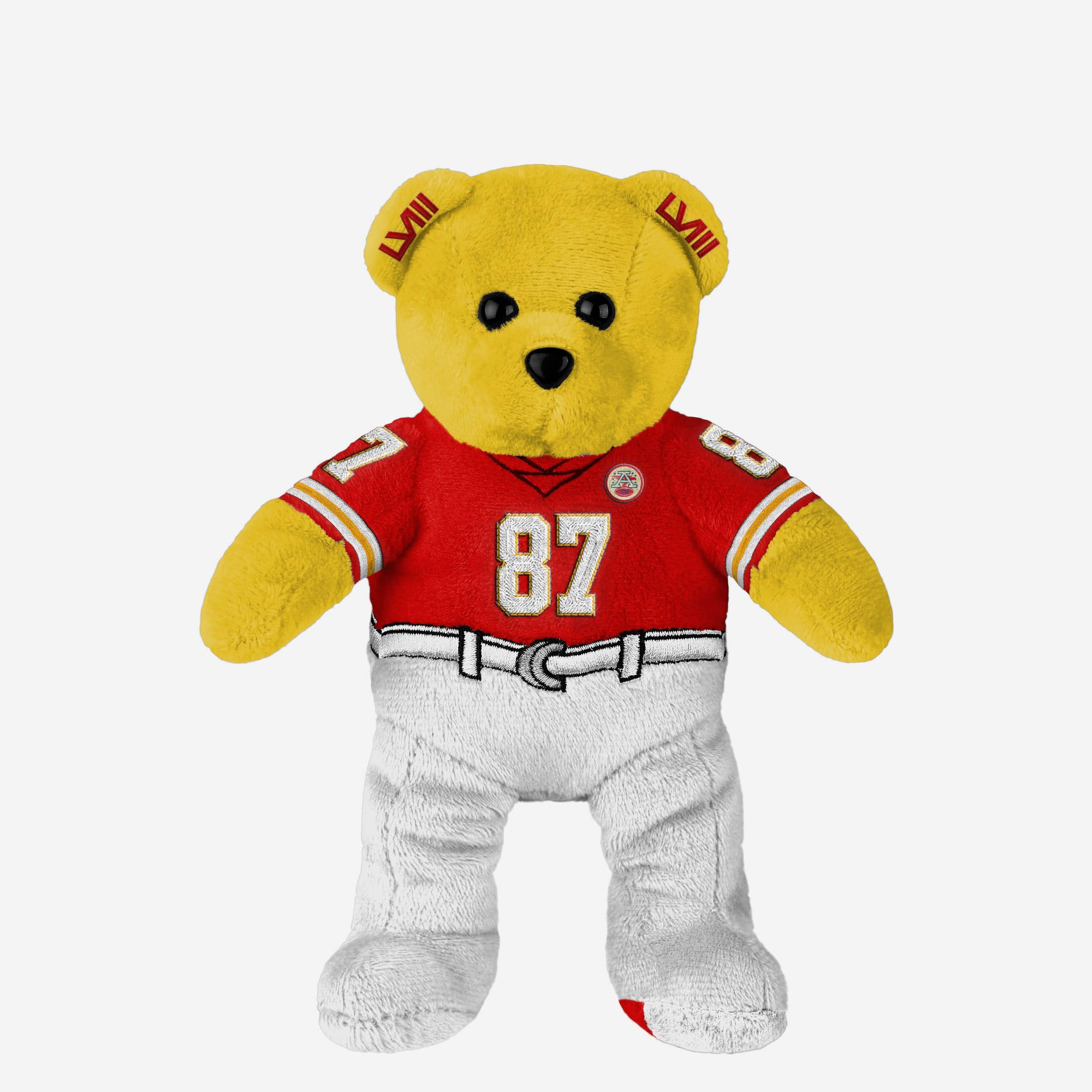 Travis Kelce Kansas City Chiefs Super Bowl LVIII Champions Team Beans Embroidered Player Bear