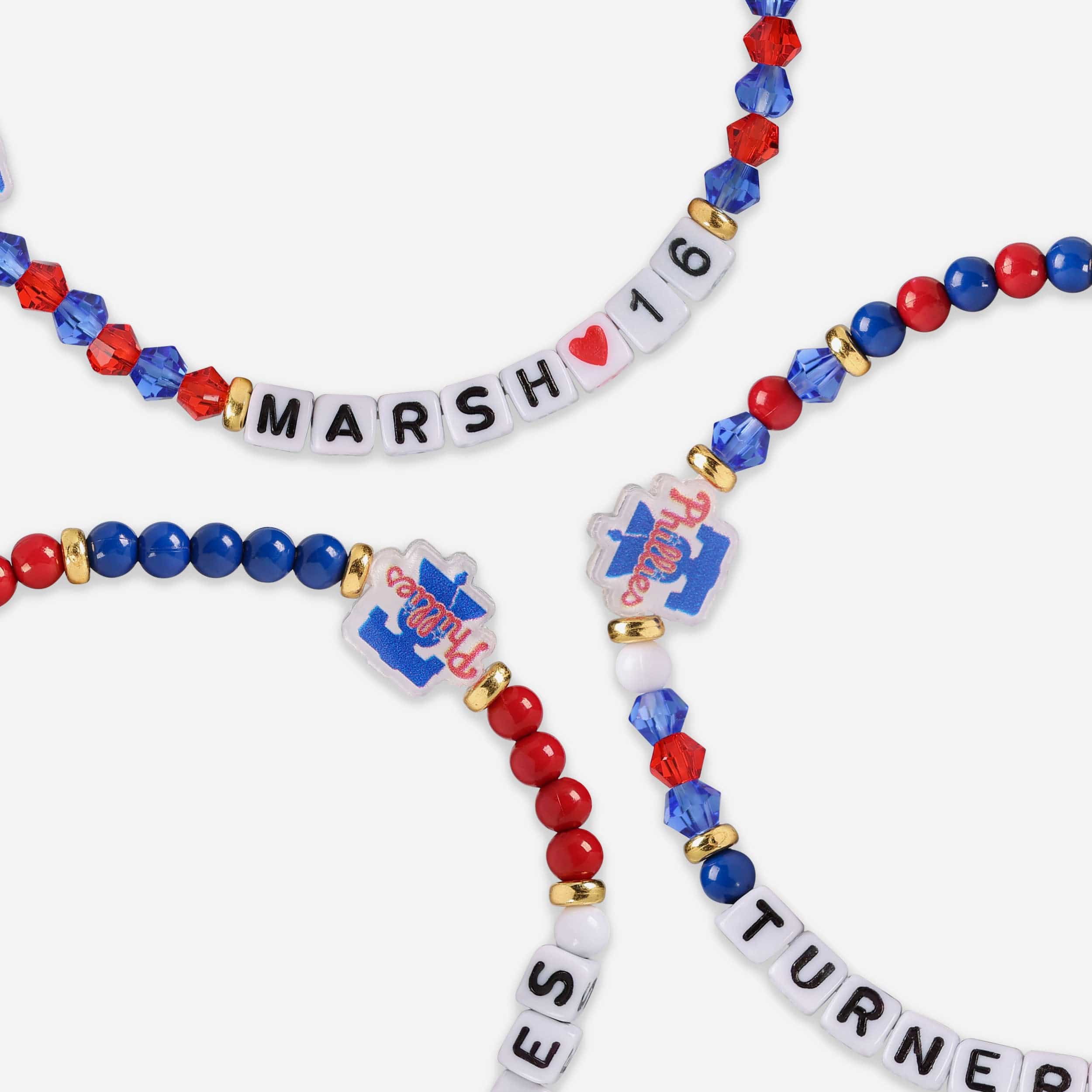 Trea Turner & Brandon Marsh Philadelphia Phillies 3 Pack Player Friendship Bracelet - Image 2
