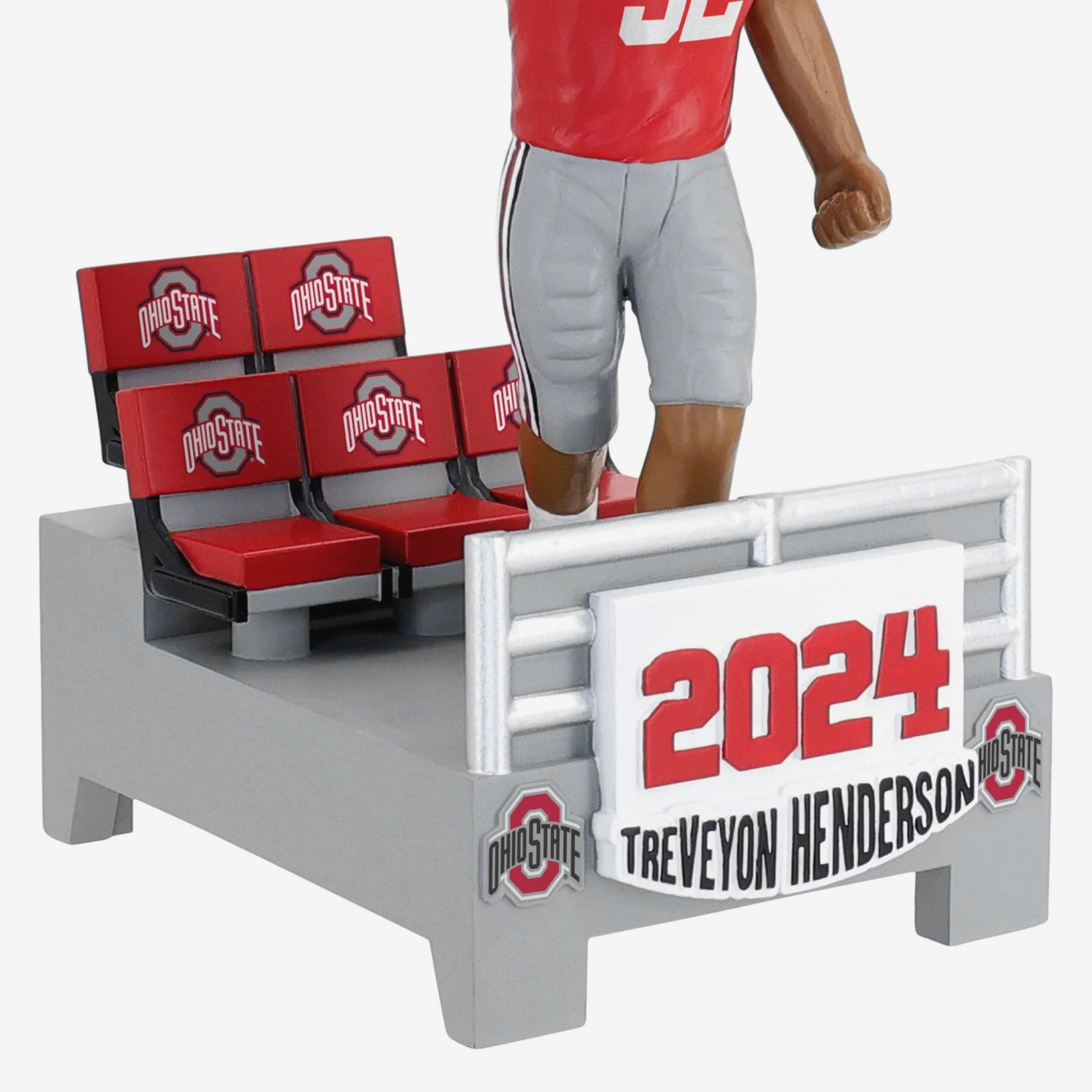 TreVeyon Henderson Ohio State Buckeyes 2024 Banner Bobblehead - Image 3