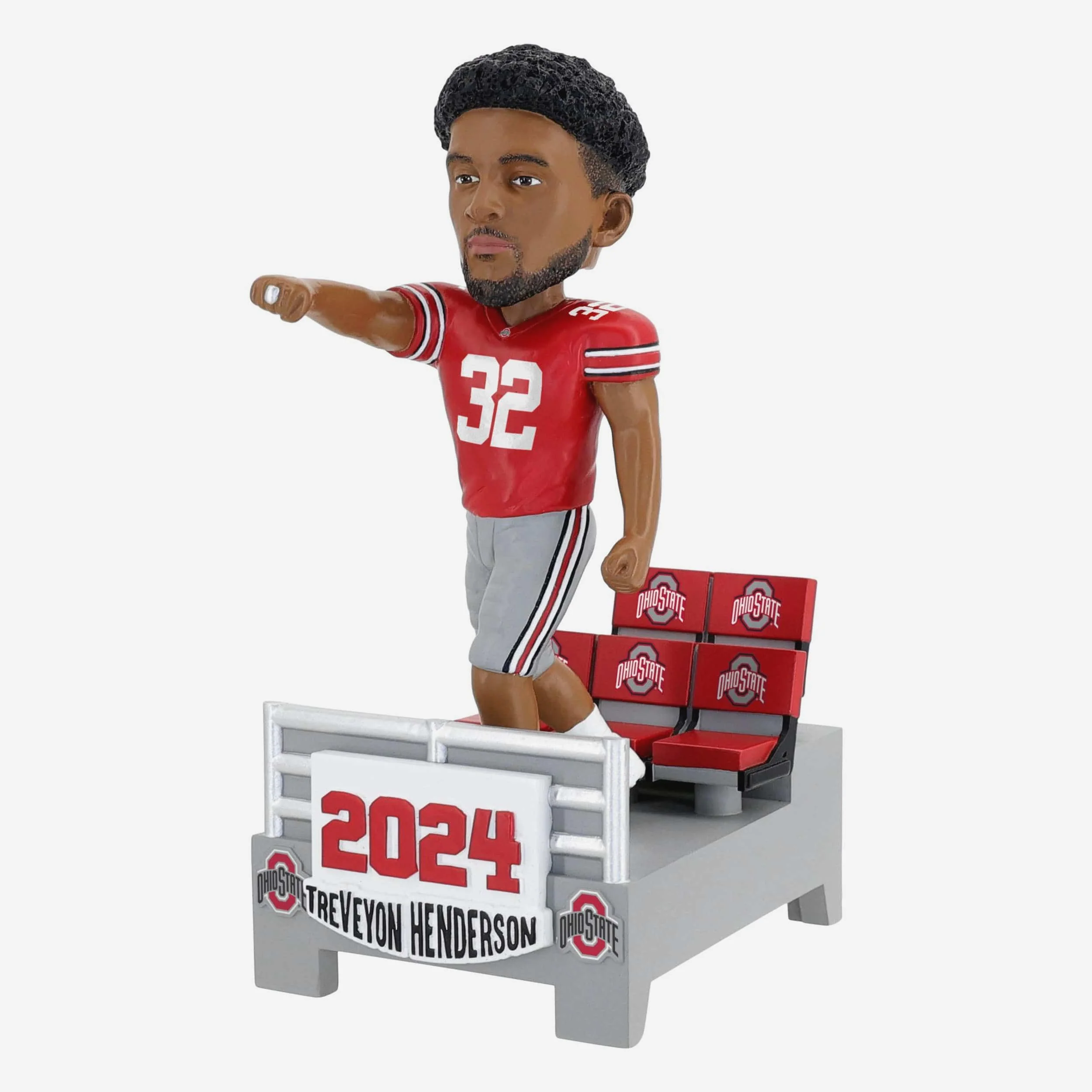 TreVeyon Henderson Ohio State Buckeyes 2024 Banner Bobblehead - Image 4