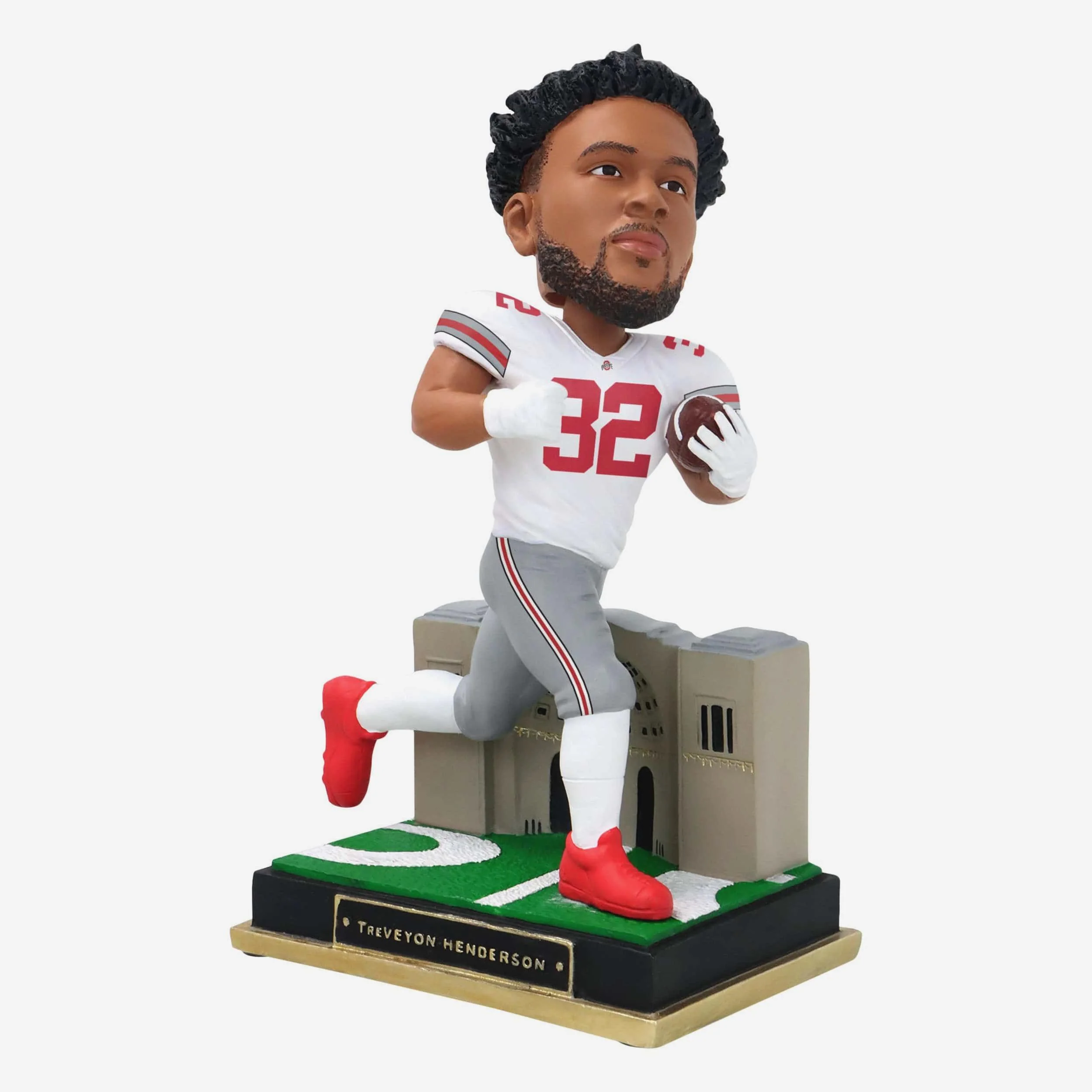 TreVeyon Henderson Ohio State Buckeyes White Jersey Gate Series Bobblehead - Image 4