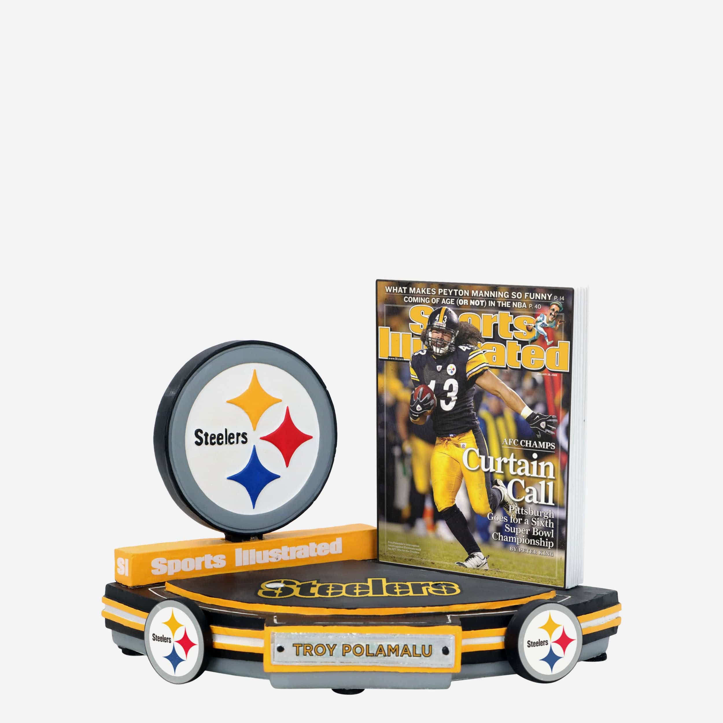 Troy Polamalu Pittsburgh Steelers Curtain Call Sports Illustrated Cover Bobblehead - Image 4