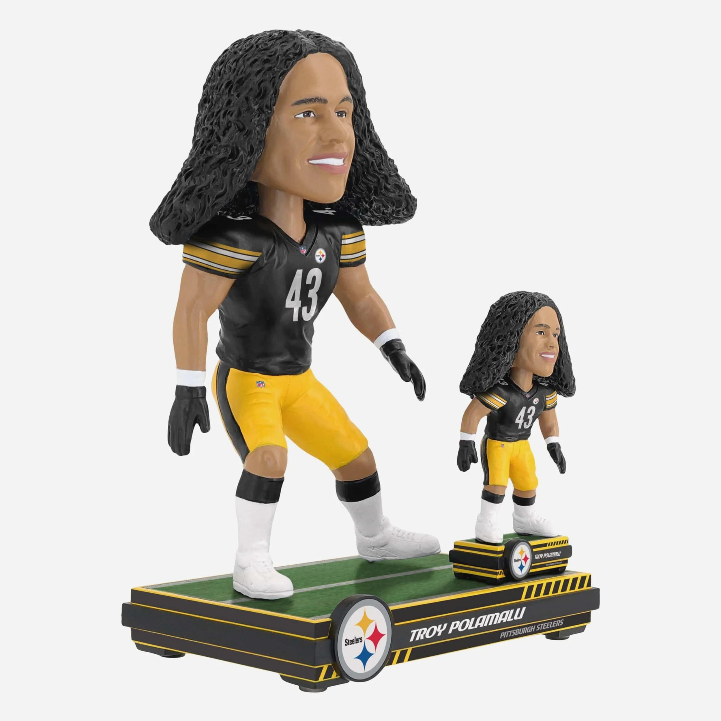Troy Polamalu Pittsburgh Steelers Magnetized Bobble Dubblz Bobblehead - Image 5
