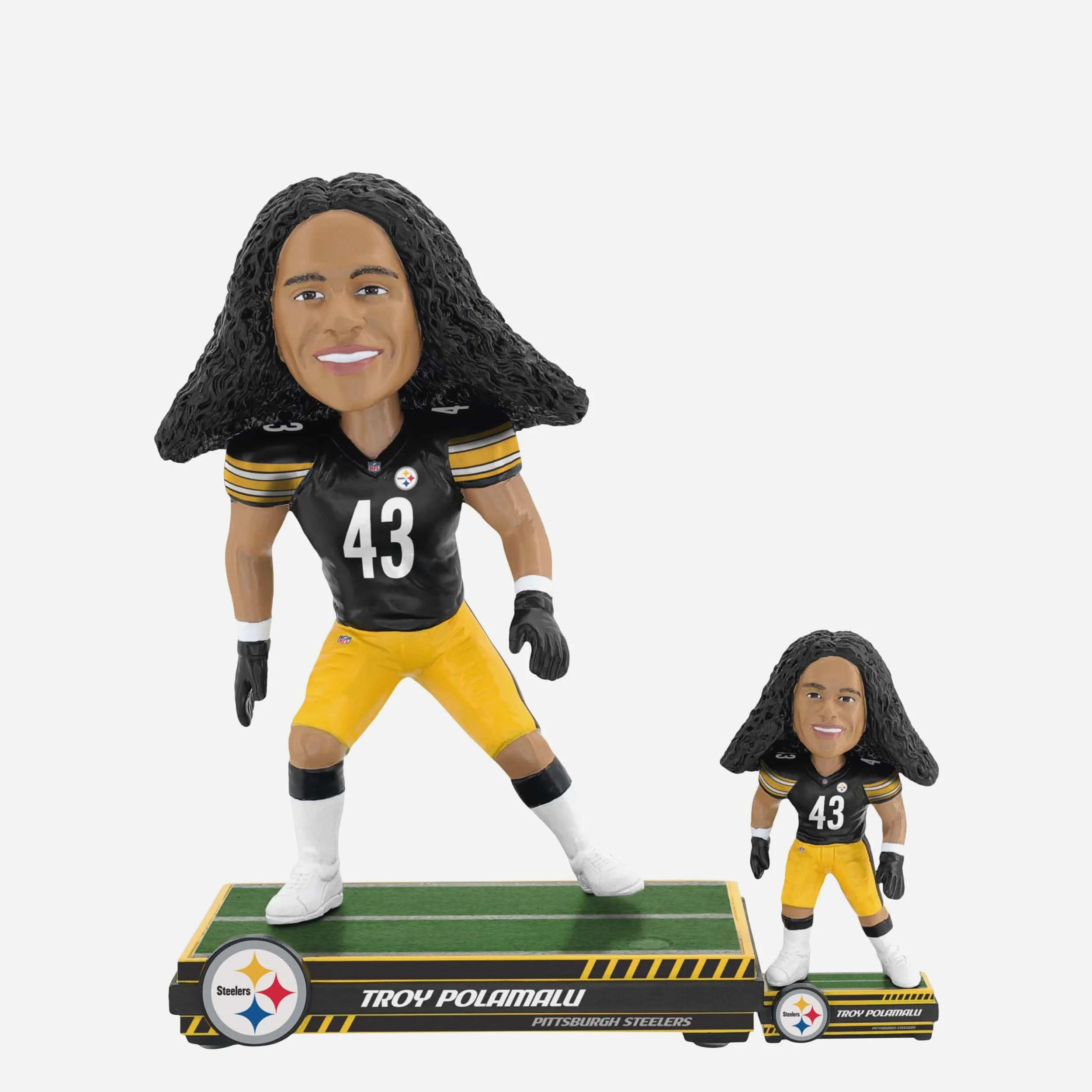 Troy Polamalu Pittsburgh Steelers Magnetized Bobble Dubblz Bobblehead - Image 6