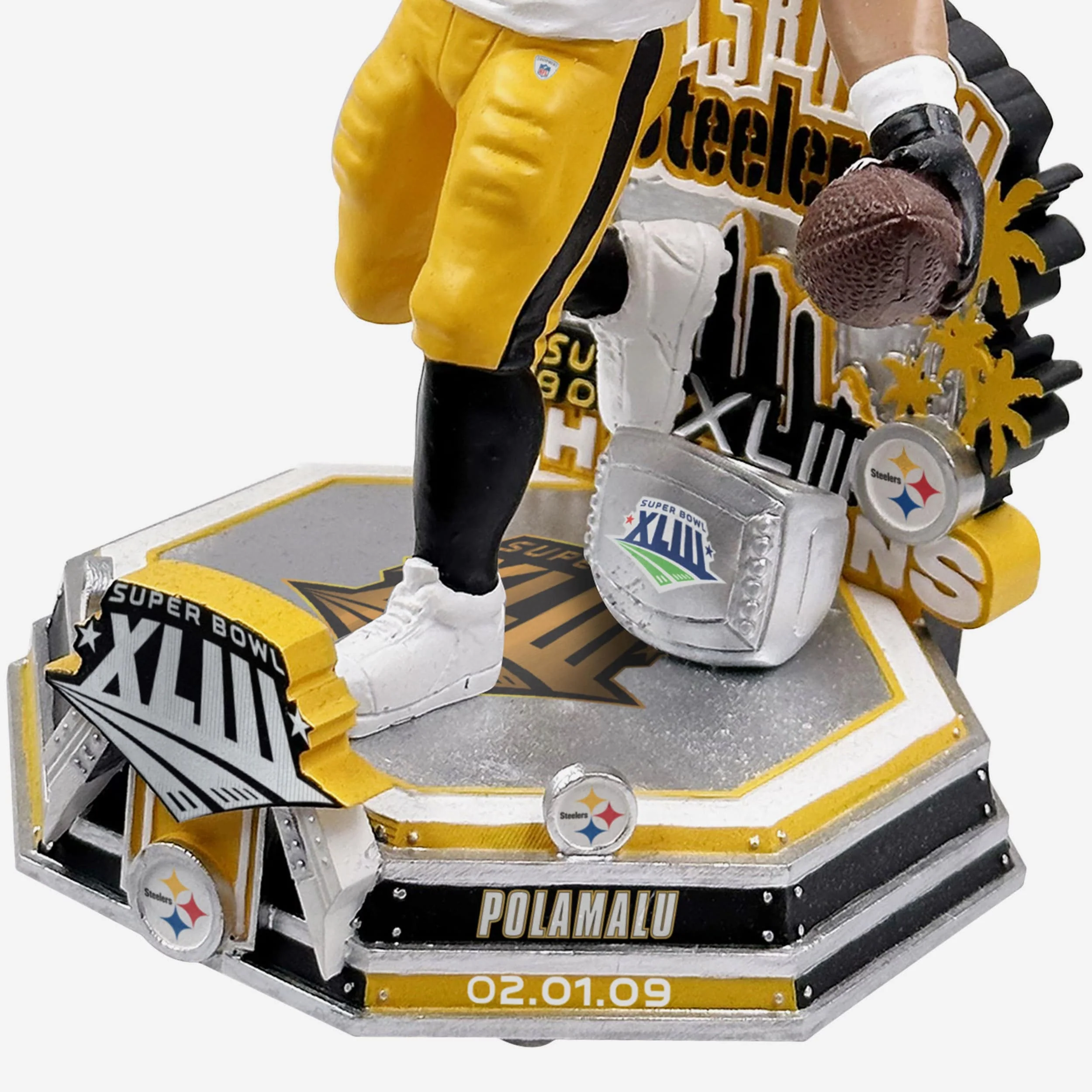 Troy Polamalu Pittsburgh Steelers Super Bowl XLIII Champions 15th Anniversary Bobblehead - Image 3