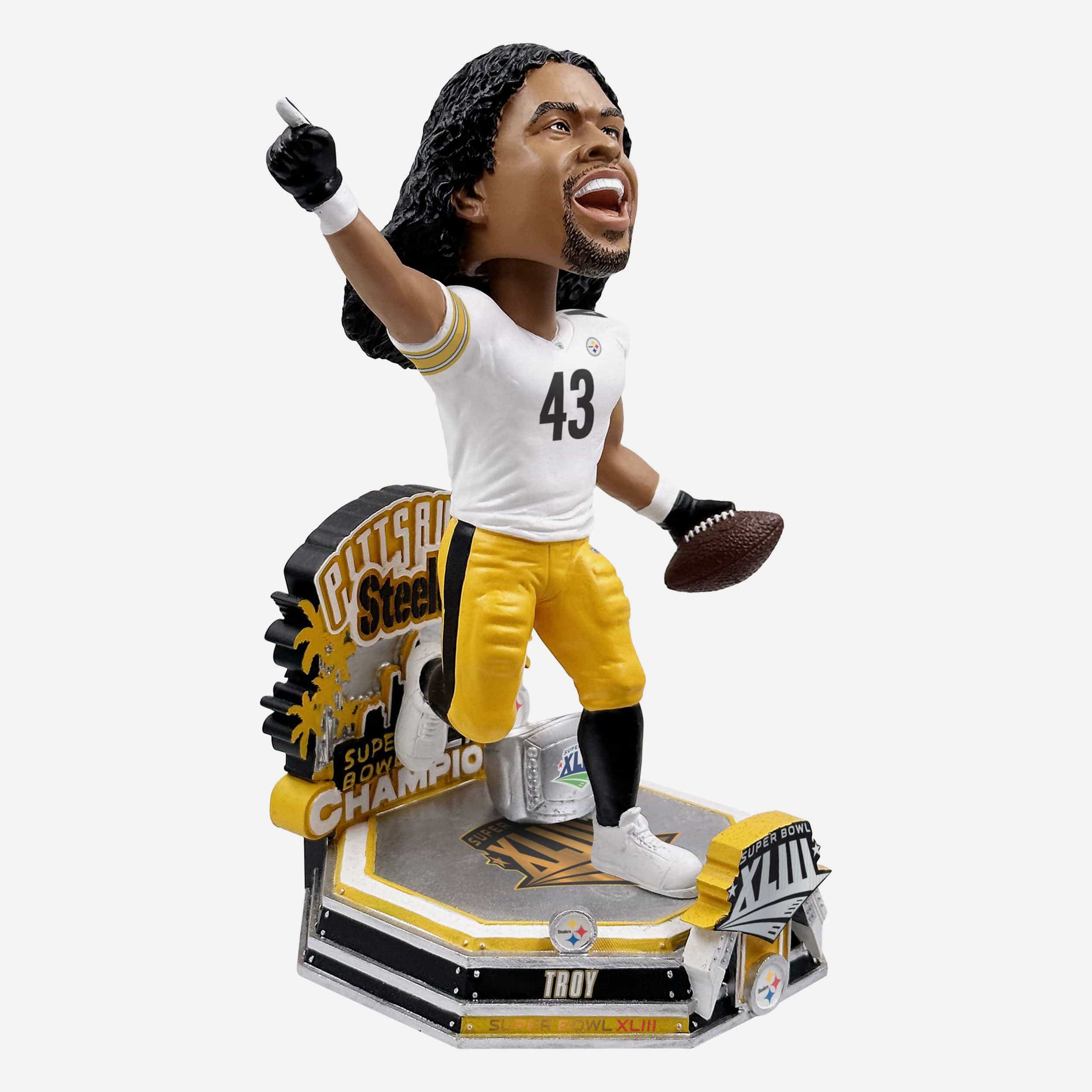 Troy Polamalu Pittsburgh Steelers Super Bowl XLIII Champions 15th Anniversary Bobblehead - Image 4