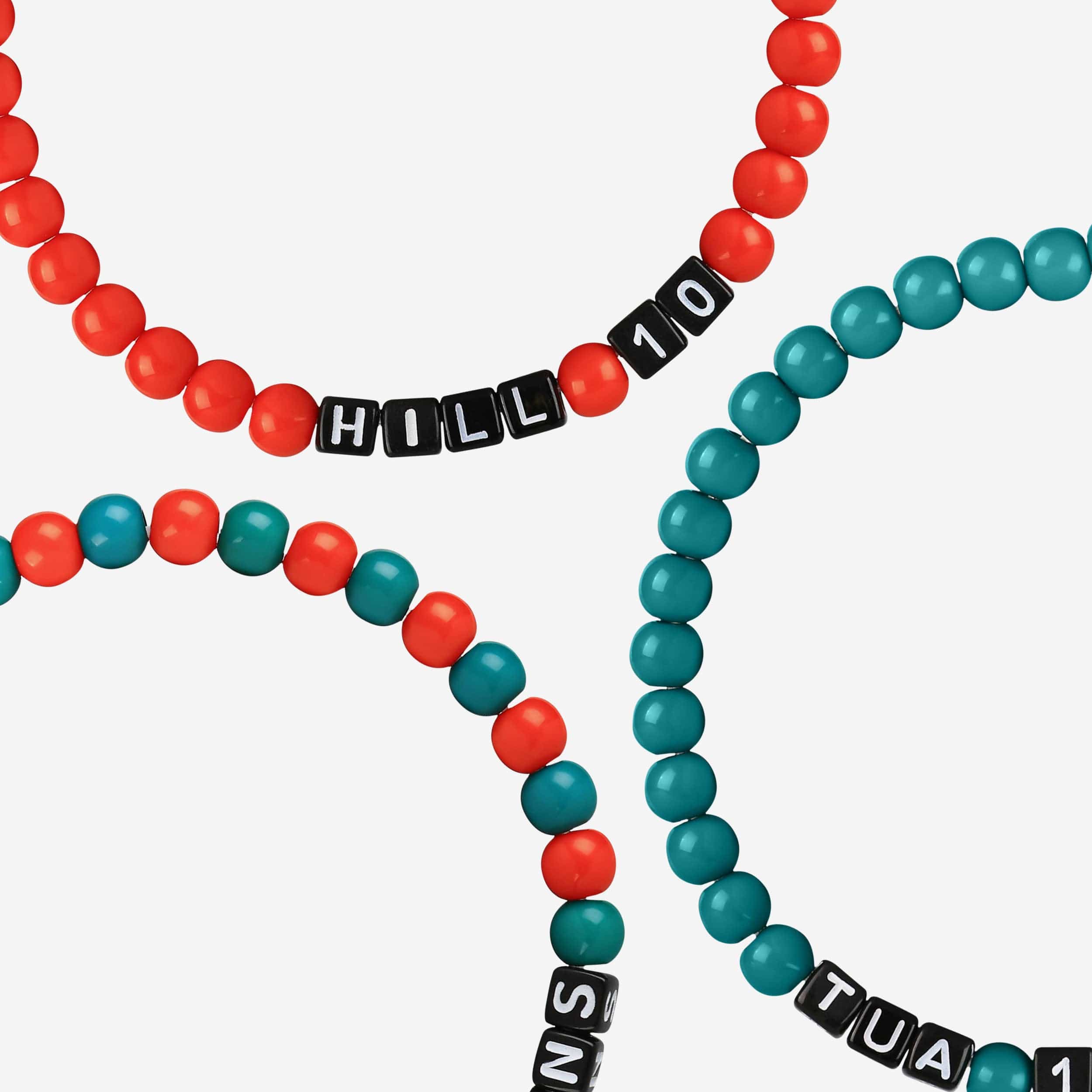 Tua Tagovailoa & Tyreek Hill Miami Dolphins 3 Pack Player Beaded Friendship Bracelet - Image 2