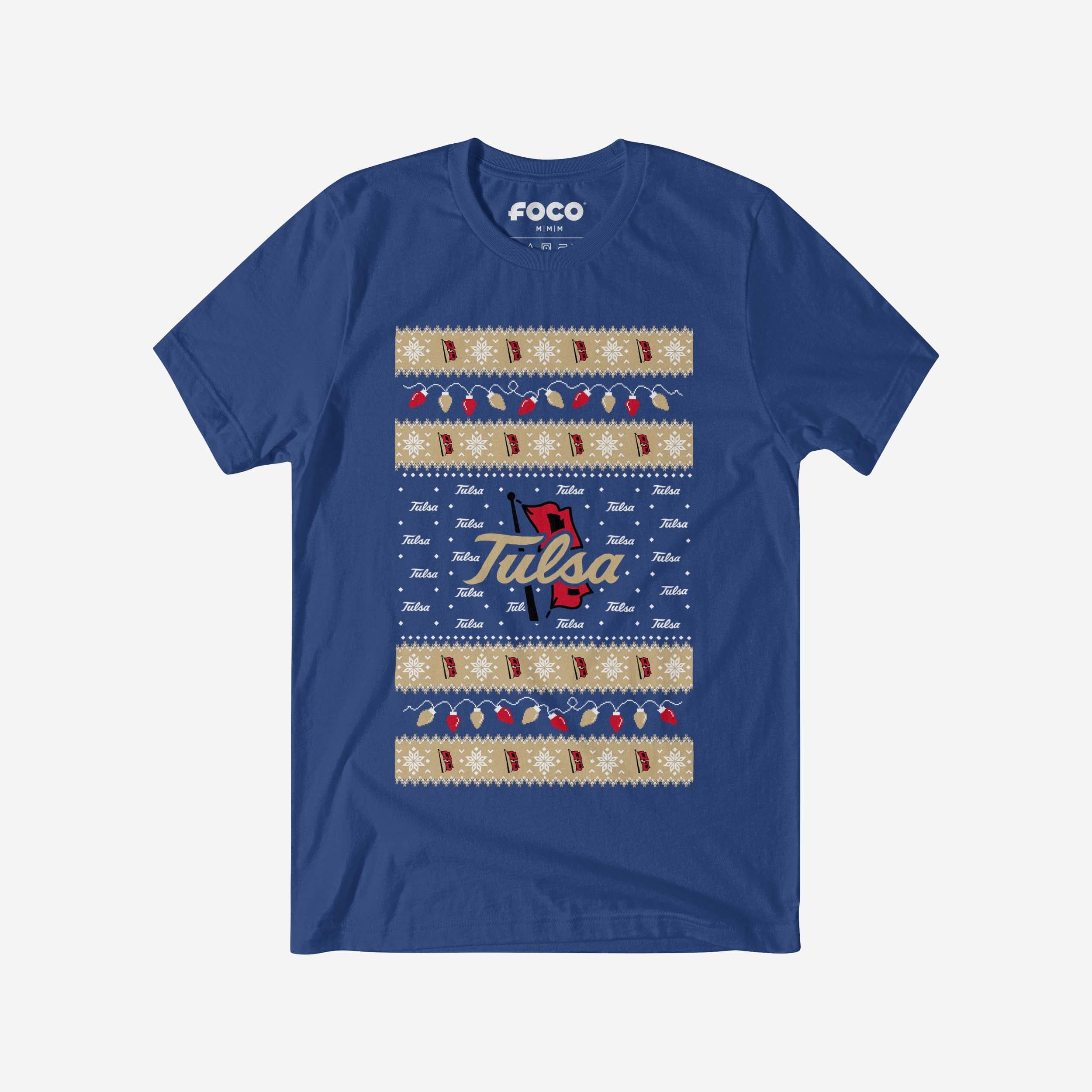 Tulsa Golden Hurricane Holiday Lights Sweater T-Shirt