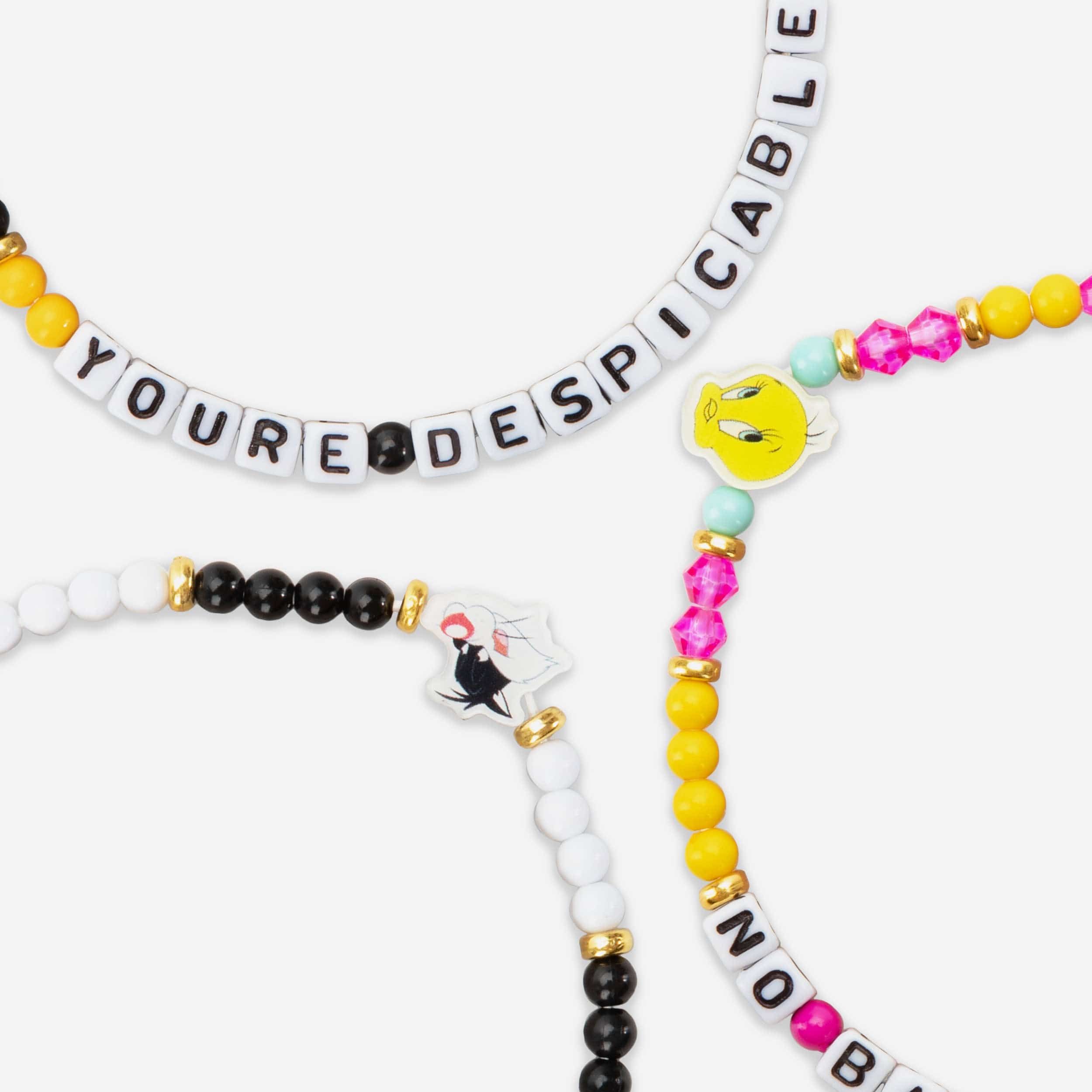 Tweety Bird & Daffy Duck & Sylvester Looney Tunes 3 Pack Friendship Bracelet - Image 2