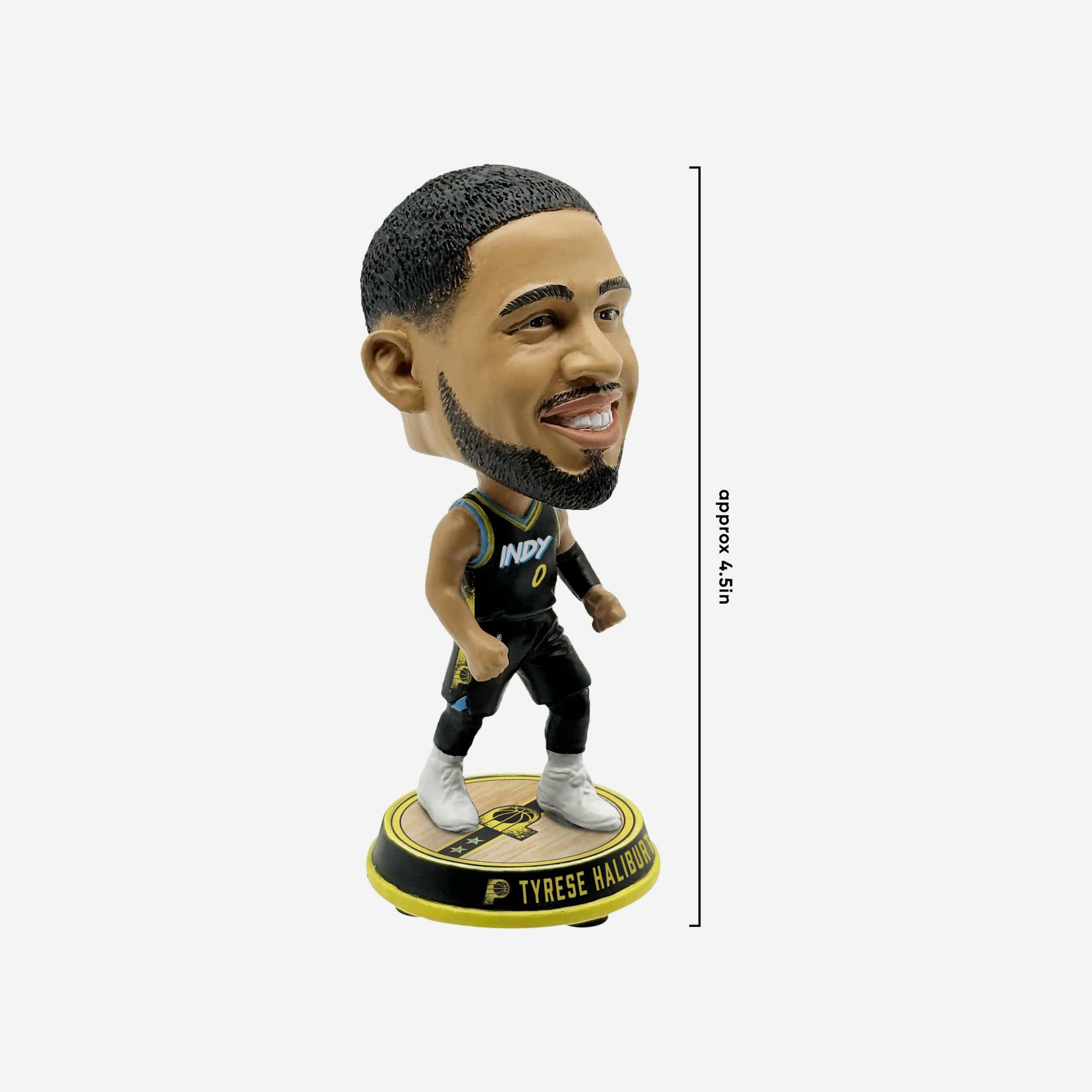 Tyrese Haliburton Indiana Pacers 2024 City Jersey Court Stripe Mini Bighead Bobblehead - Image 4