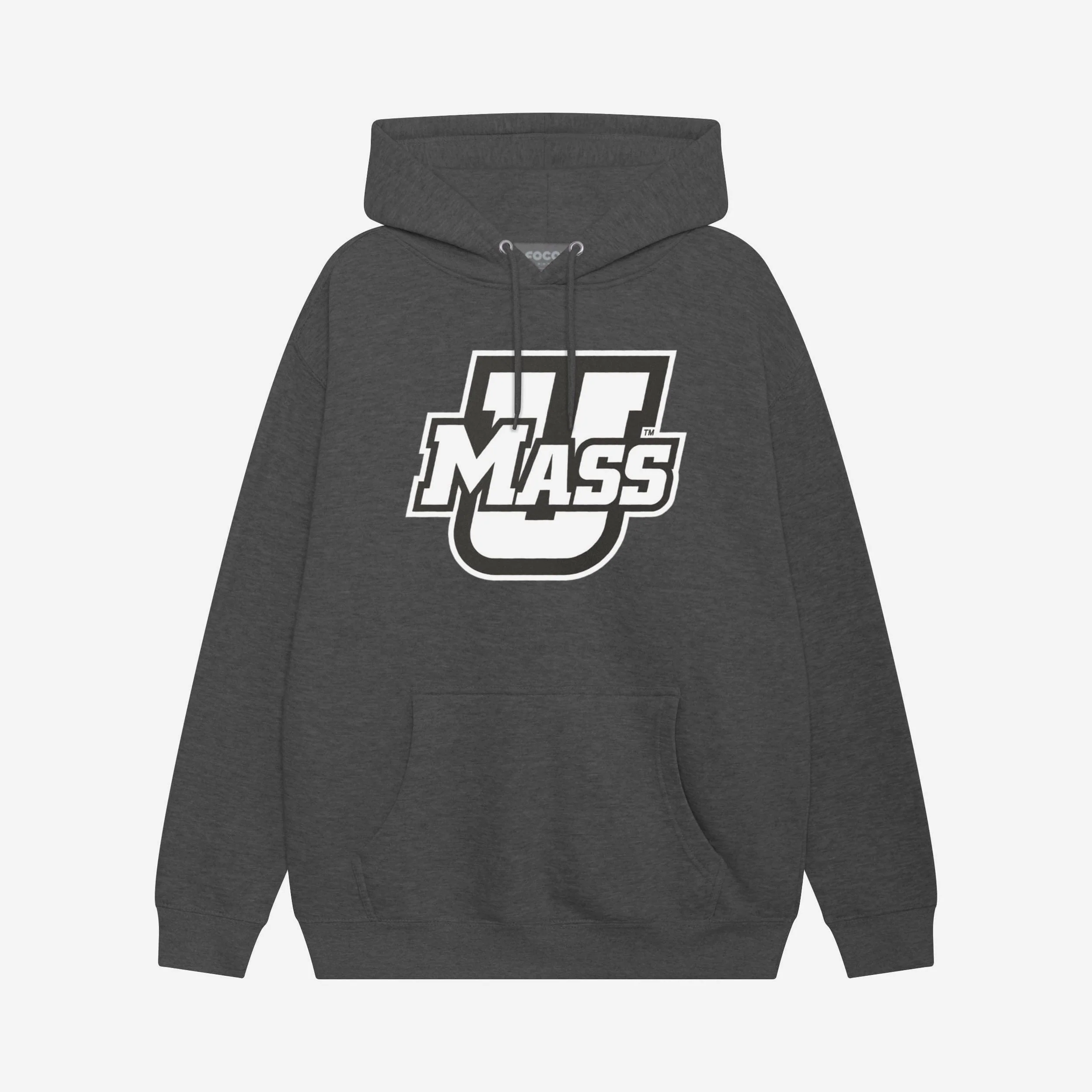 UMass Minutemen Black & White Primary Logo Hoodie