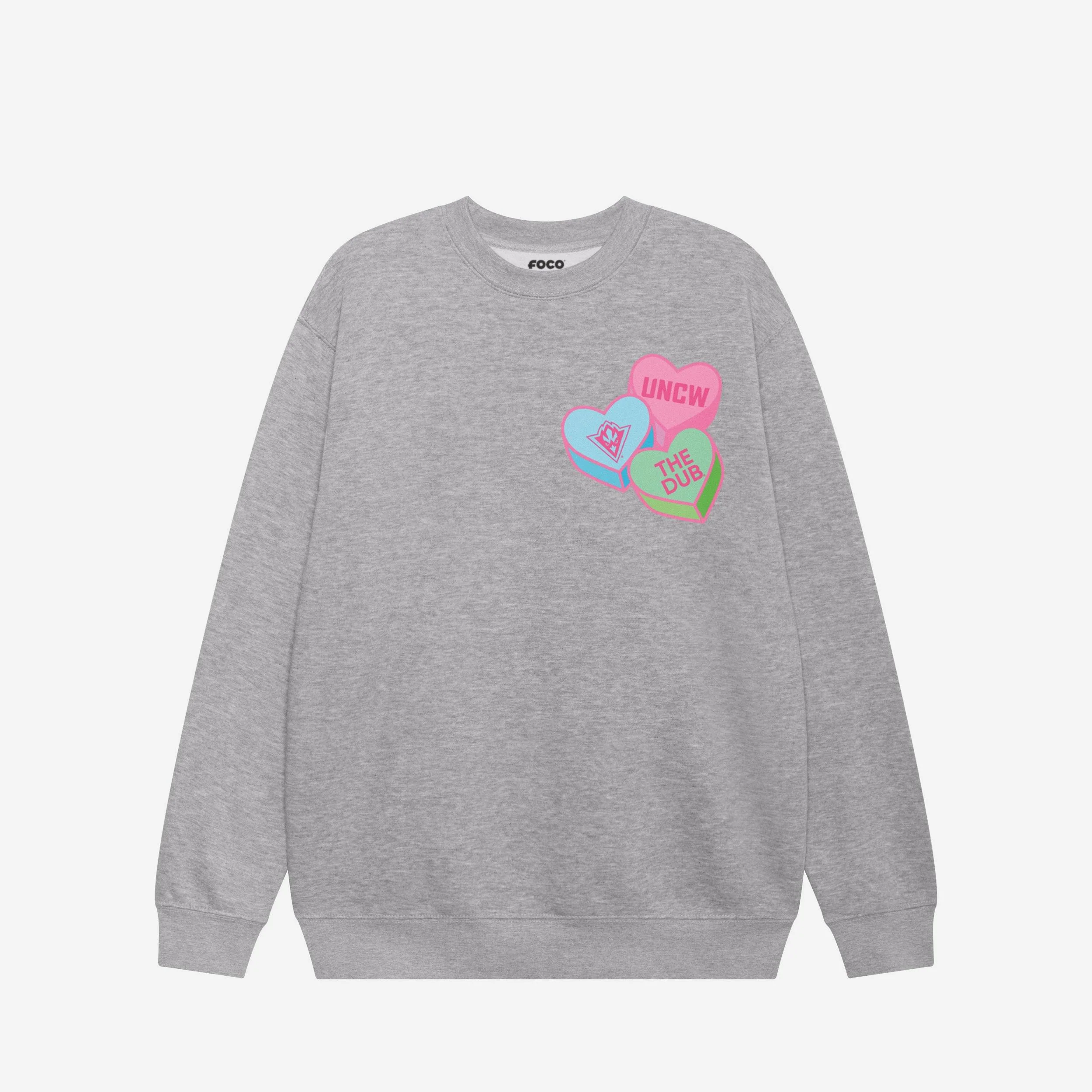 UNC Wilmington Seahawks Candy Heart Crew Neck Sweatshirt - Image 3
