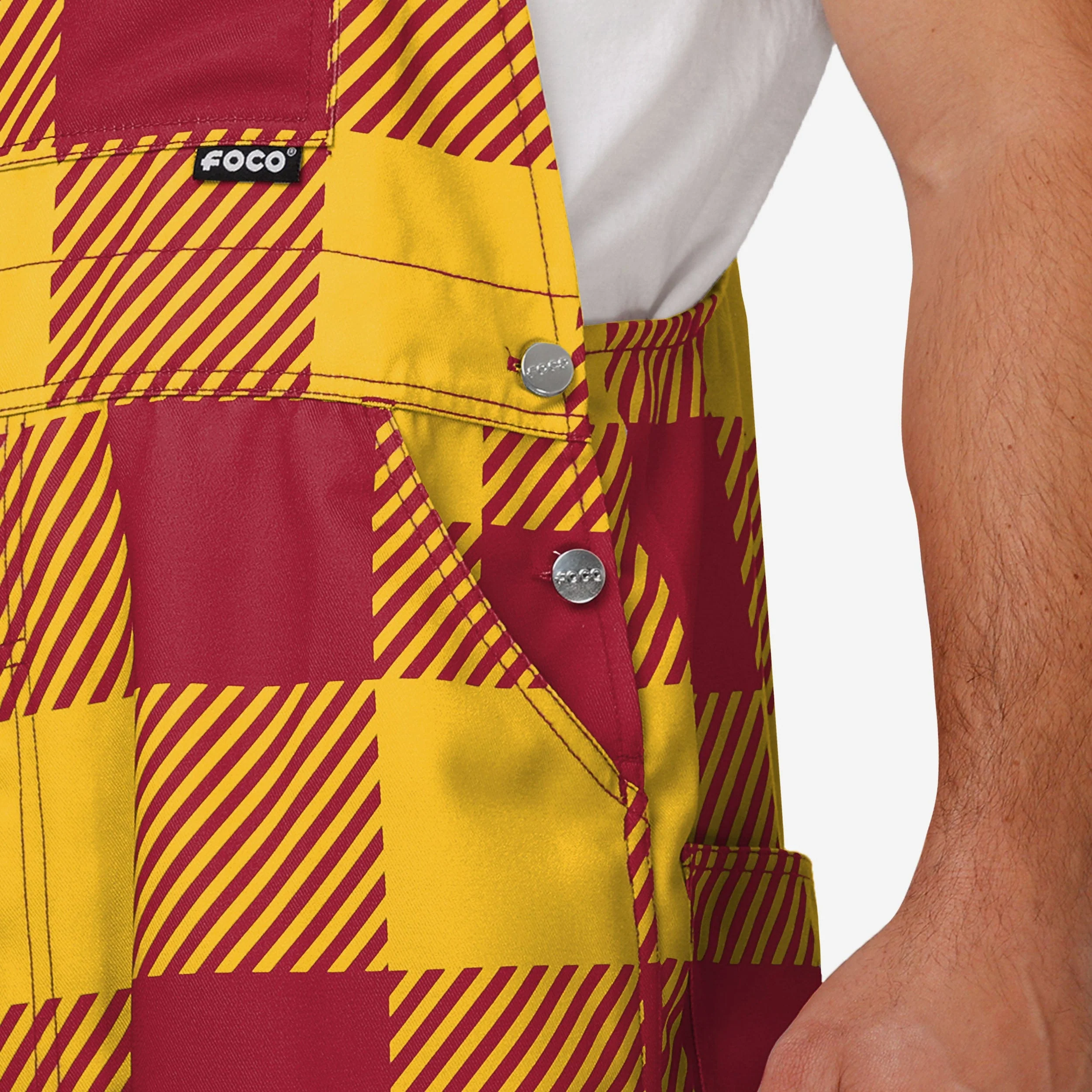 USC Trojans Mens Plaid Bib Overalls - Image 5