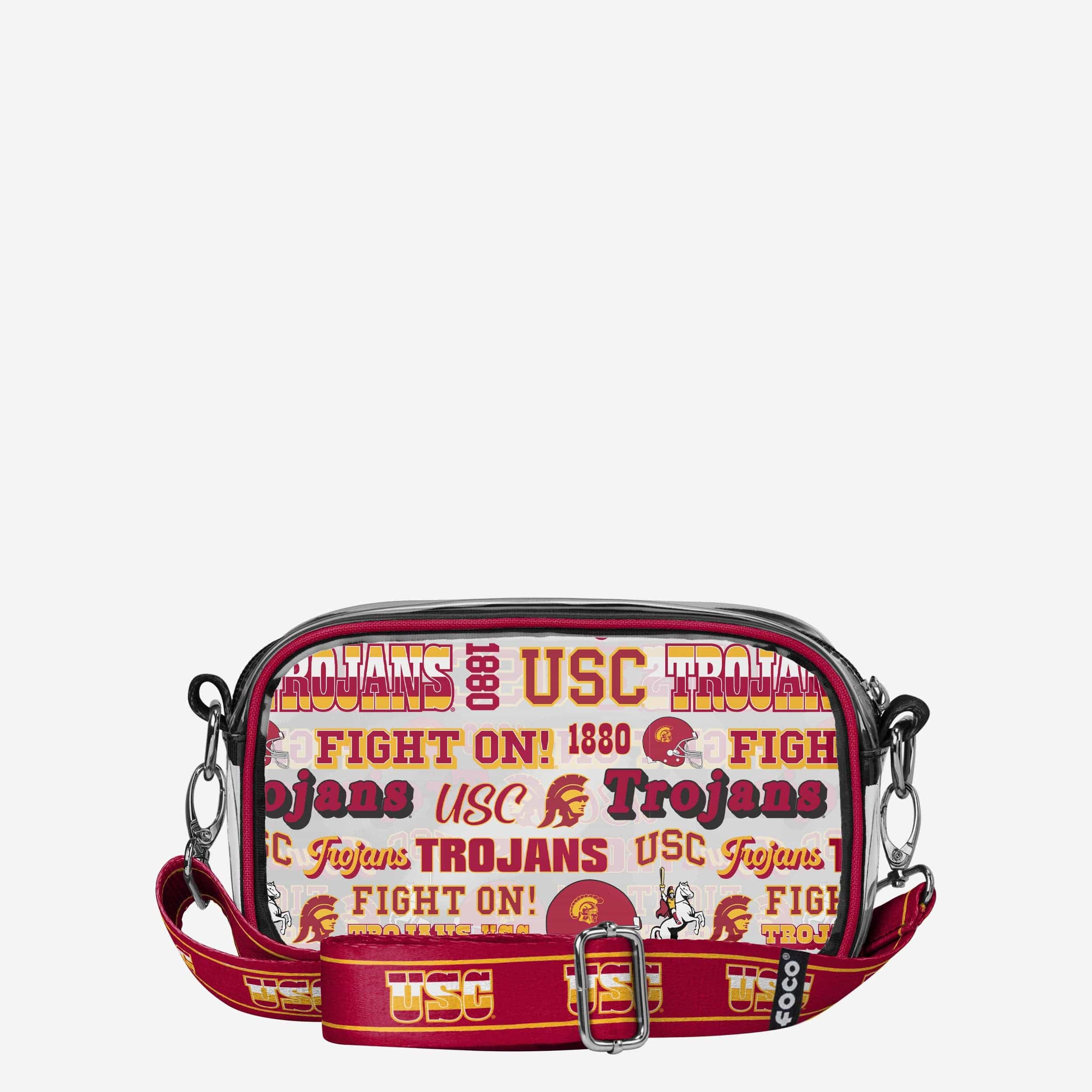 USC Trojans Repeat Retro Print Clear Crossbody Bag - Image 5