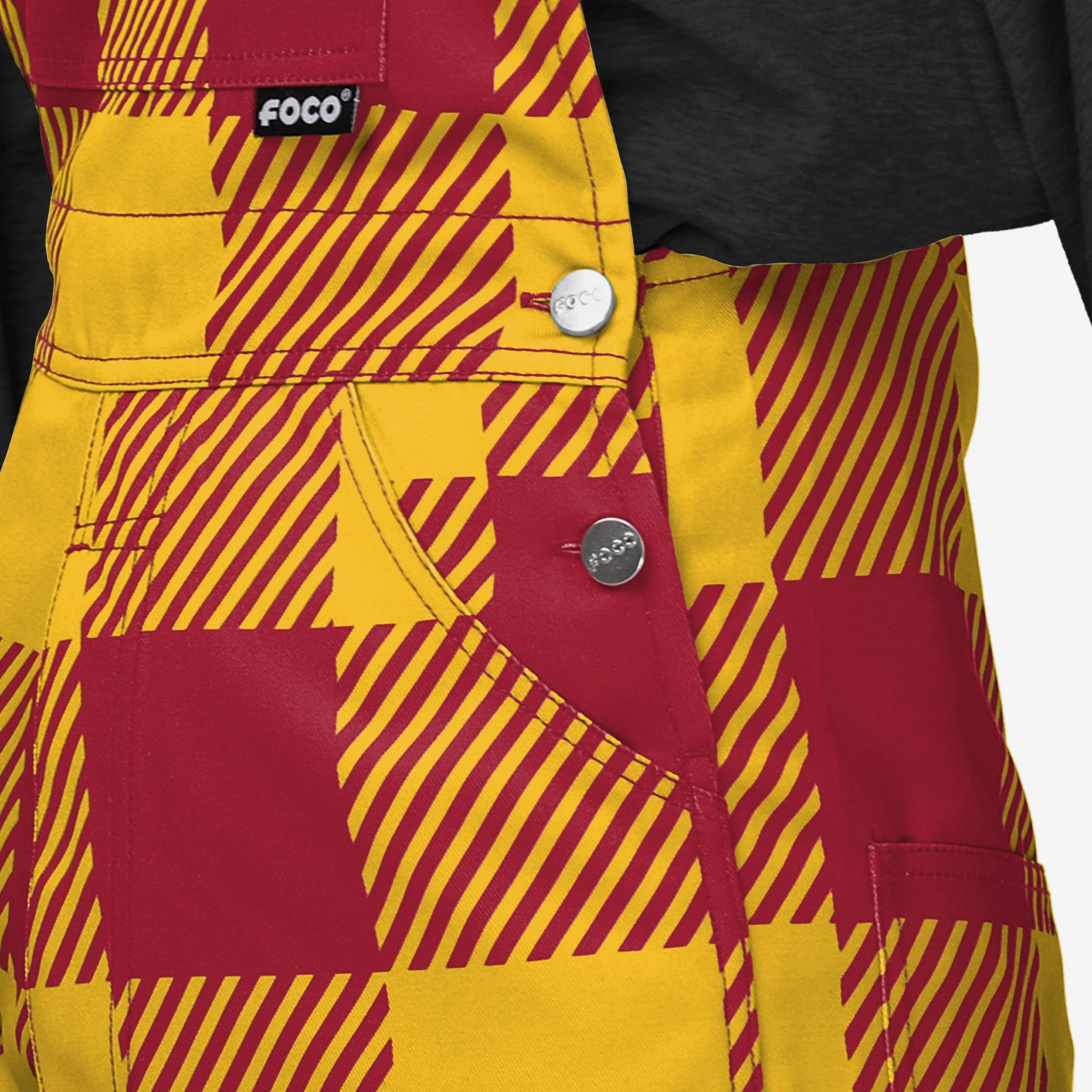 USC Trojans Womens Plaid Bib Overalls - Image 5