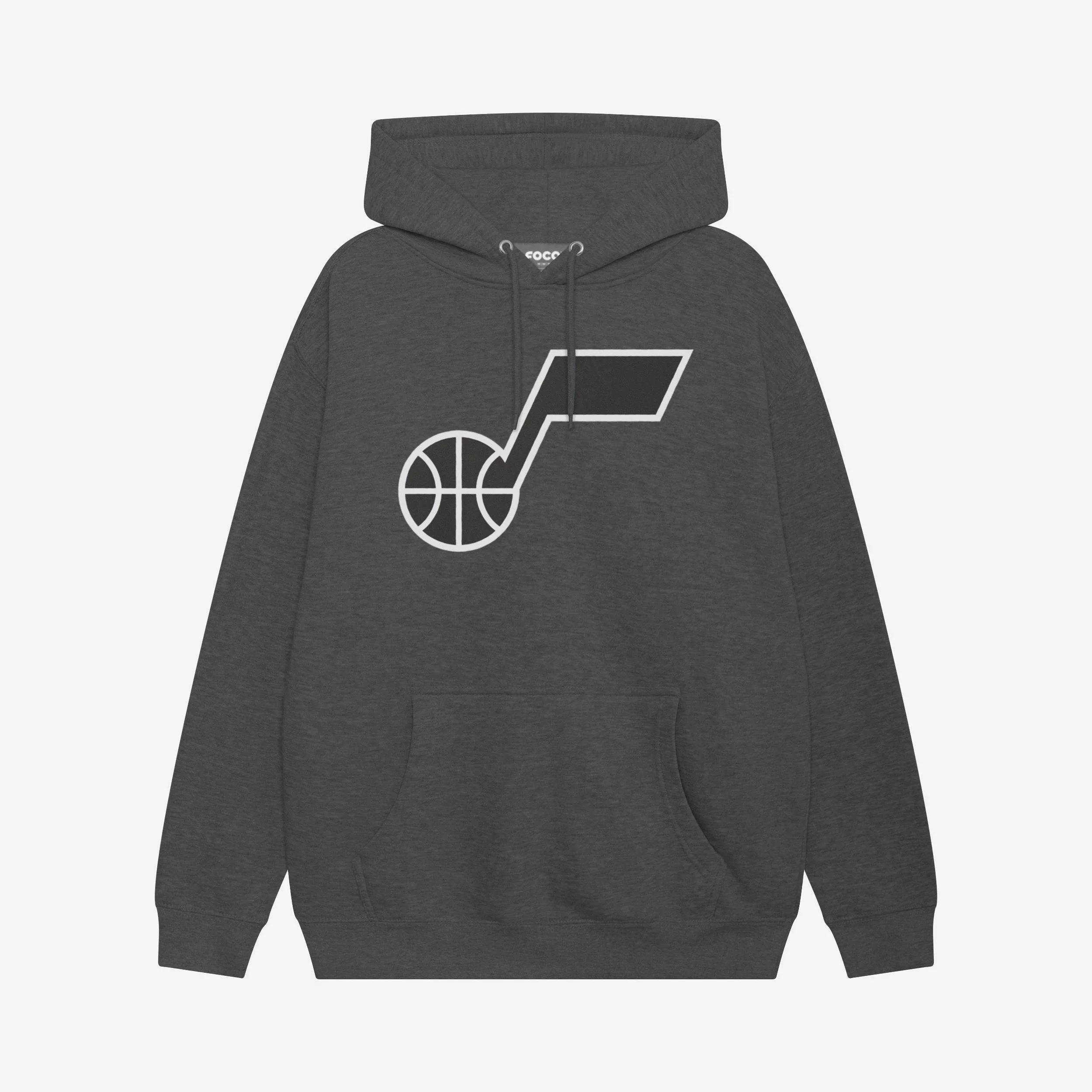 Utah Jazz Black & White Primary Logo Hoodie