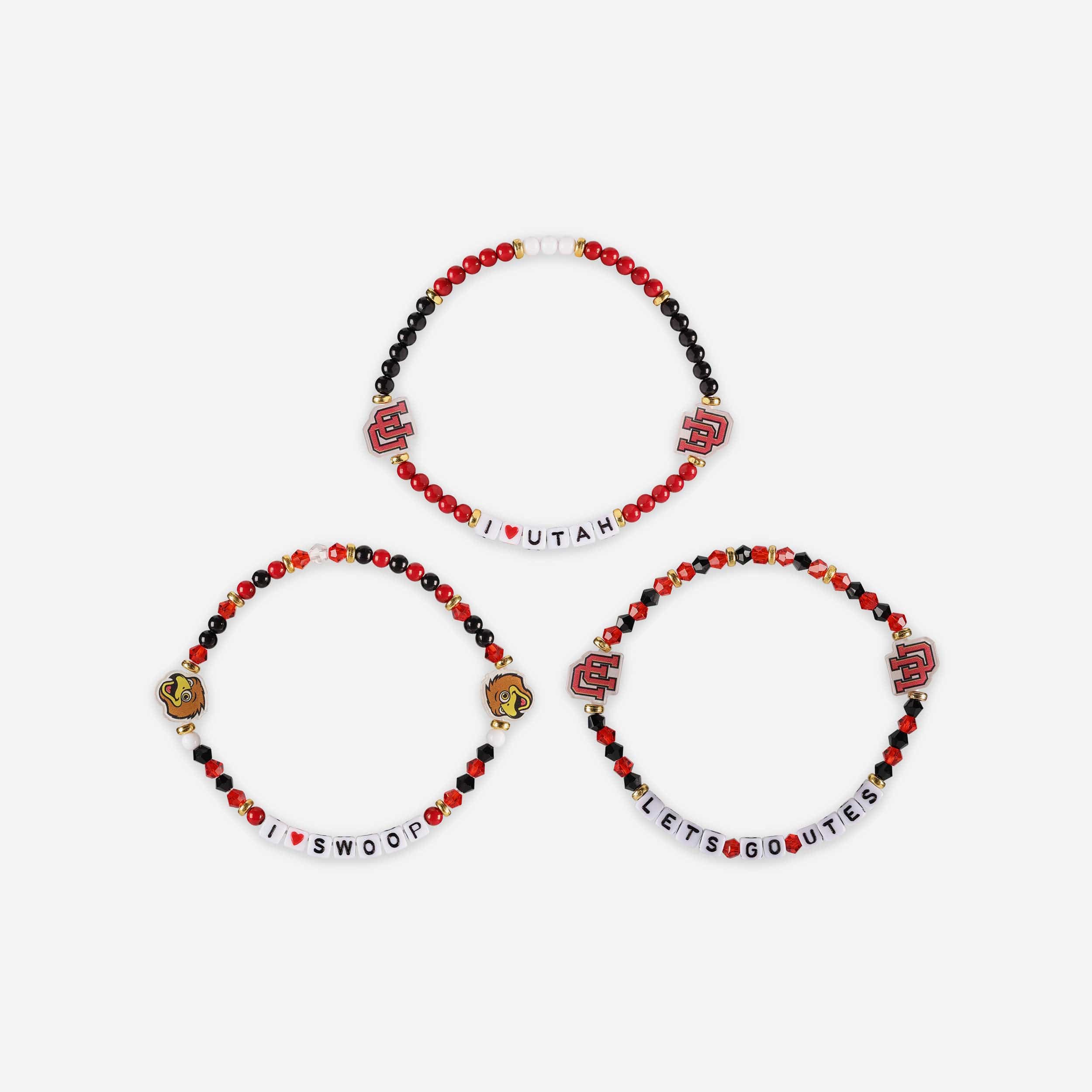 Utah Utes 3 Pack Friendship Bracelet - Image 3