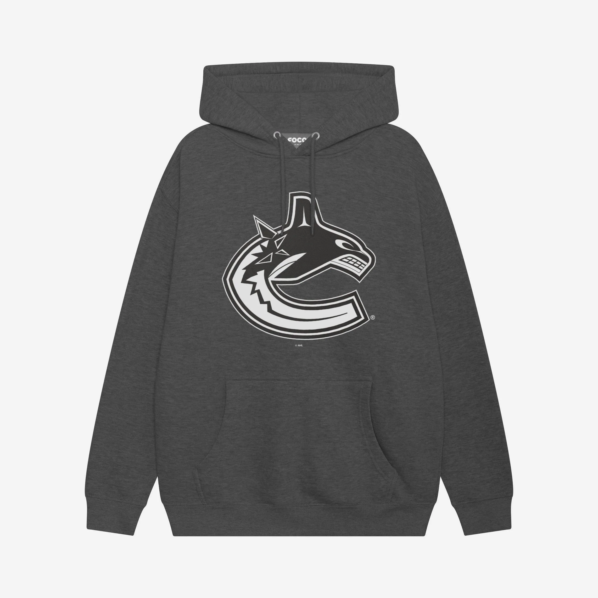 Vancouver Canucks Black & White Primary Logo Hoodie