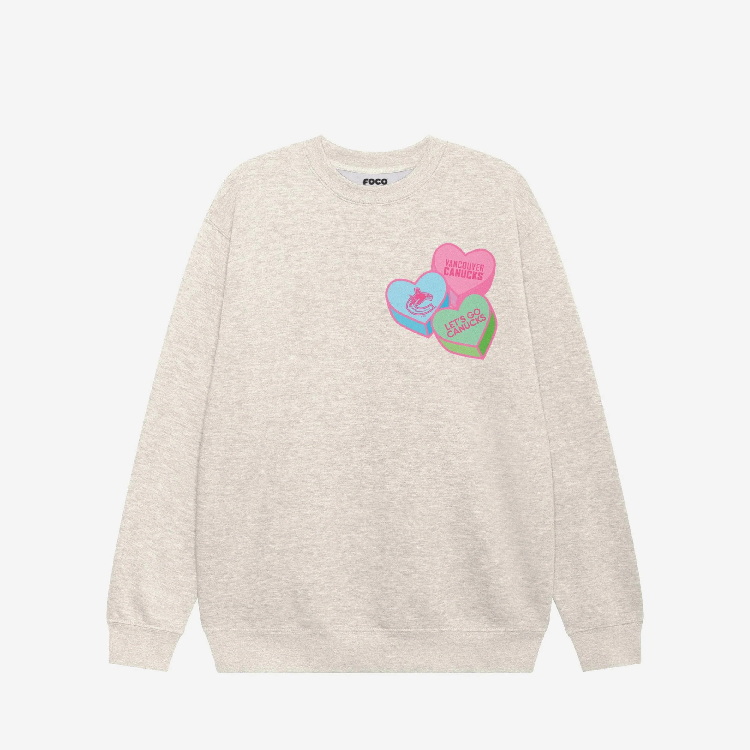 Vancouver Canucks Candy Heart Crew Neck Sweatshirt